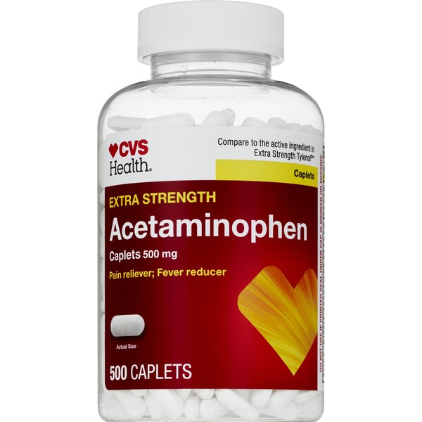 CVS Health Extra Strength Acetaminophen Pain Reliever & Fever Reducer 500 MG Caplets