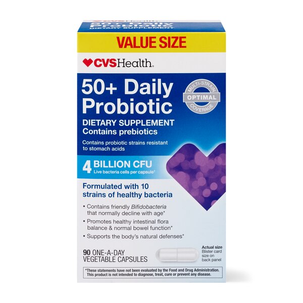 CVS Health Adult 50+ Probiotic Capsules, 90 CT