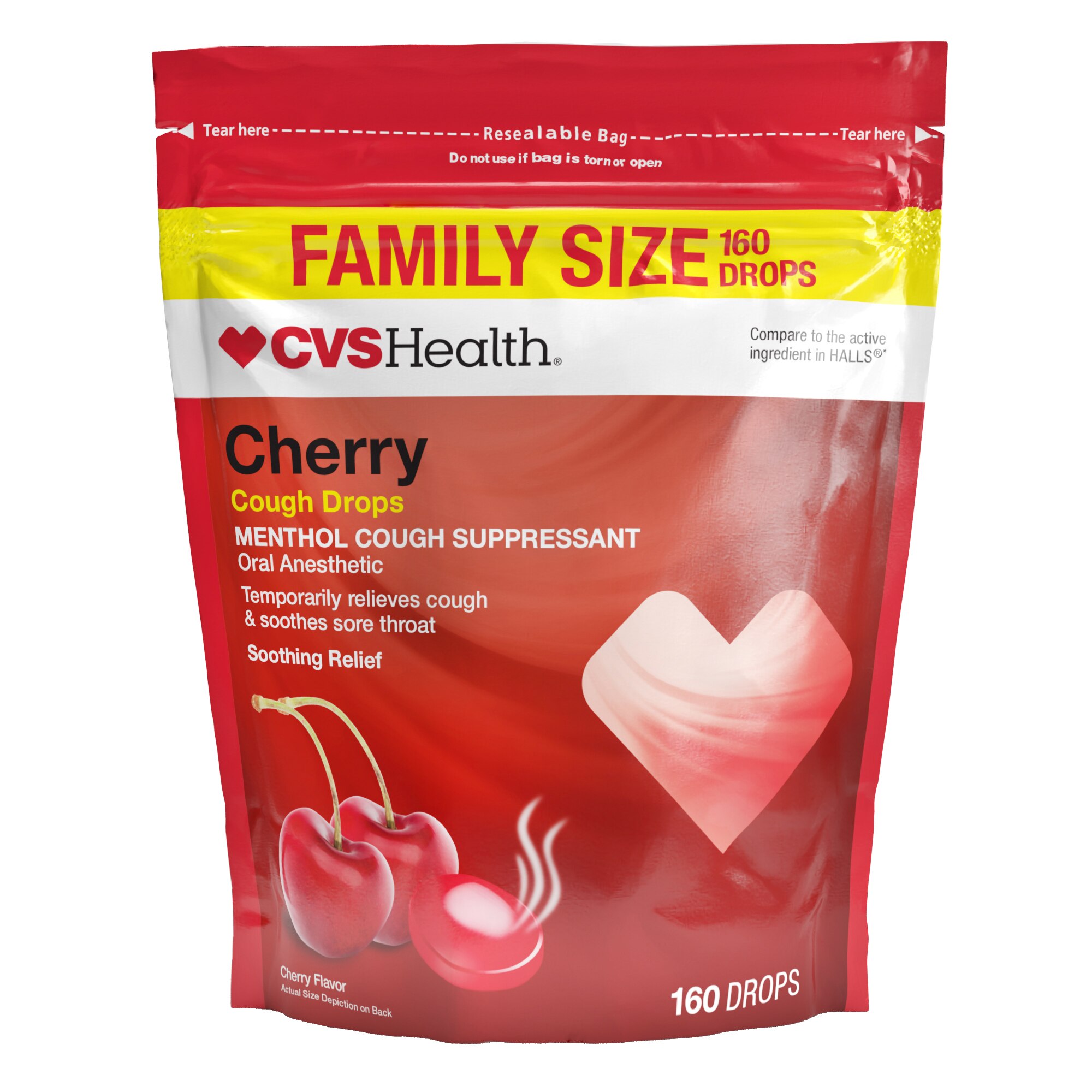 CVS Health Cherry Cough Drops, 160 CT