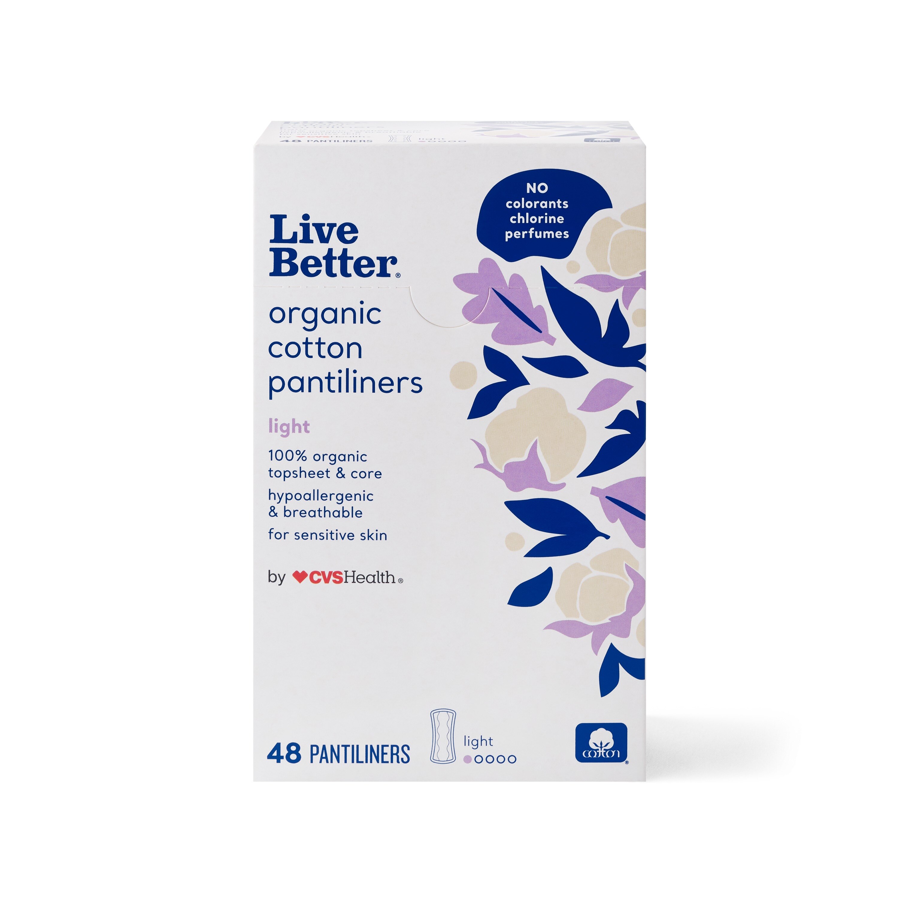 CVS Live Better Organic Cotton Pantiliners, Light