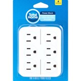 Total Home 6 Outlet Block, White, thumbnail image 1 of 3