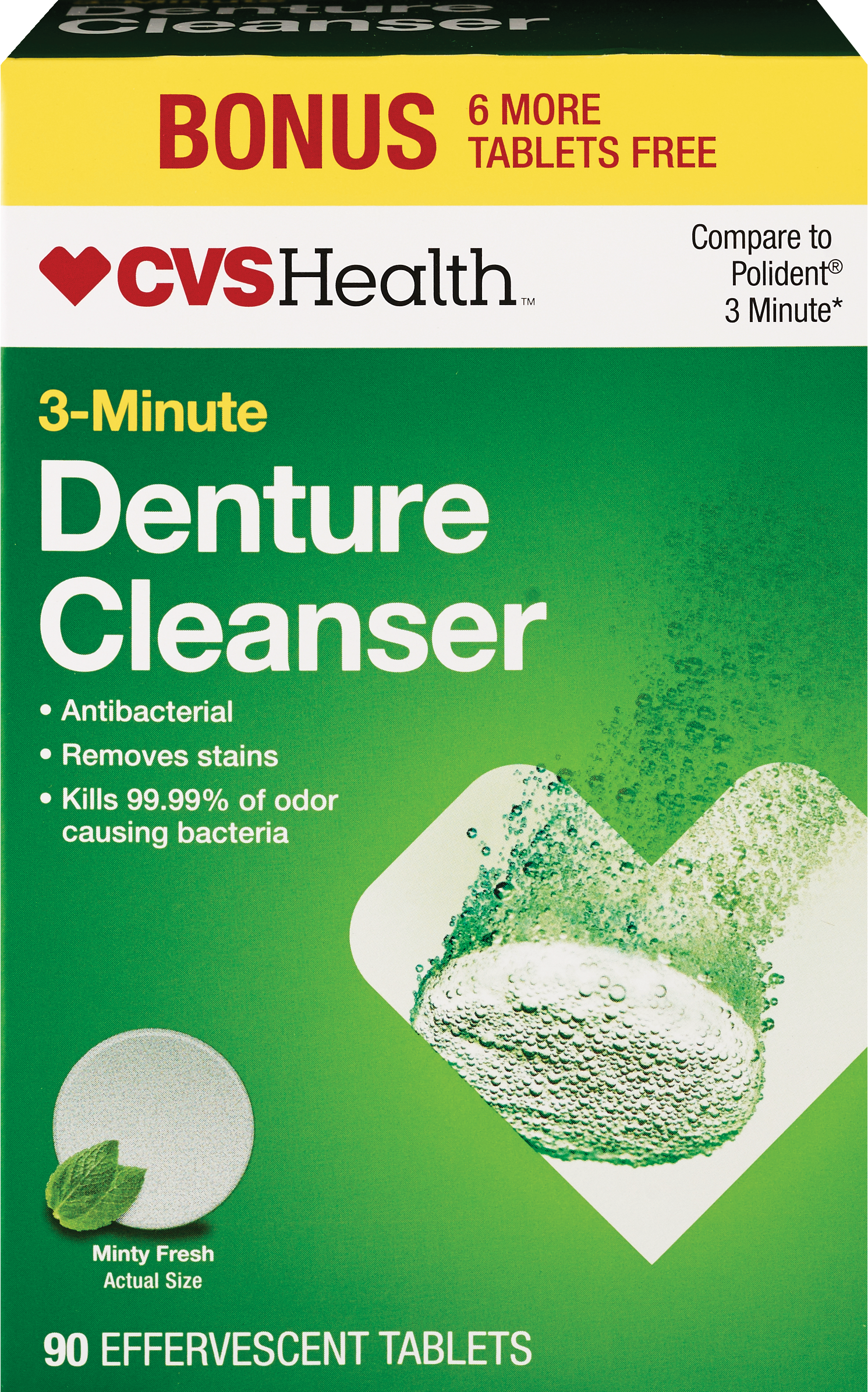 CVS Health 3-Minute Denture Cleanser, 90 CT