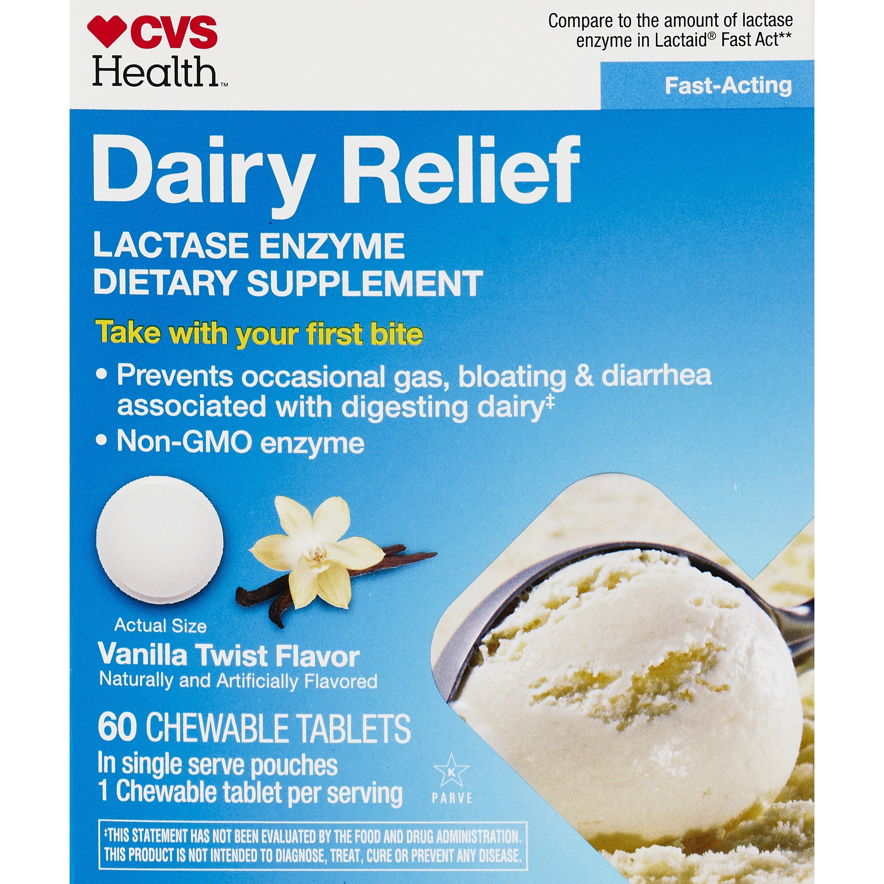 CVS Health Fast Acting Dairy Relief Chewable Tablets