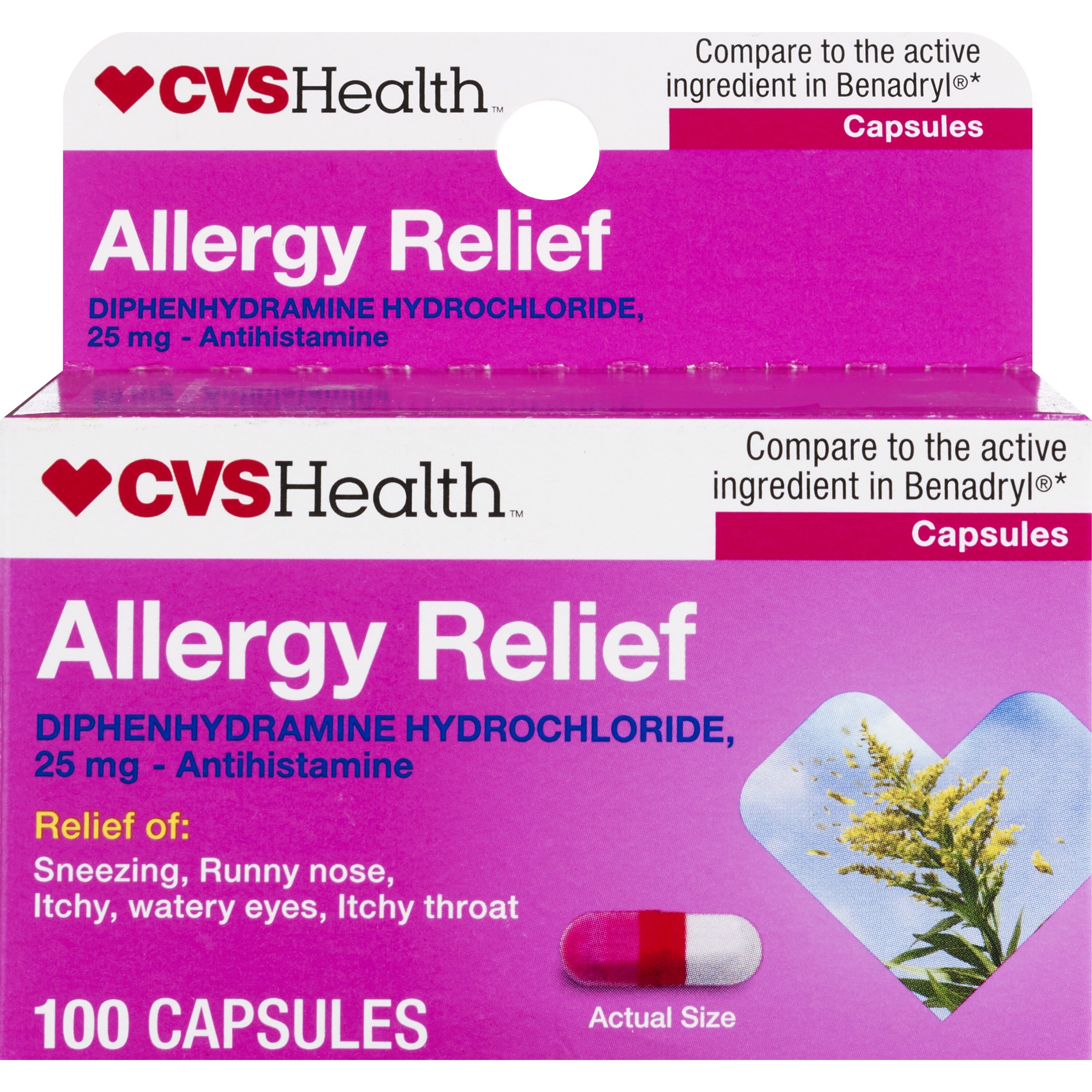 CVS Health Allergy Relief Diphenhydramine Capsules