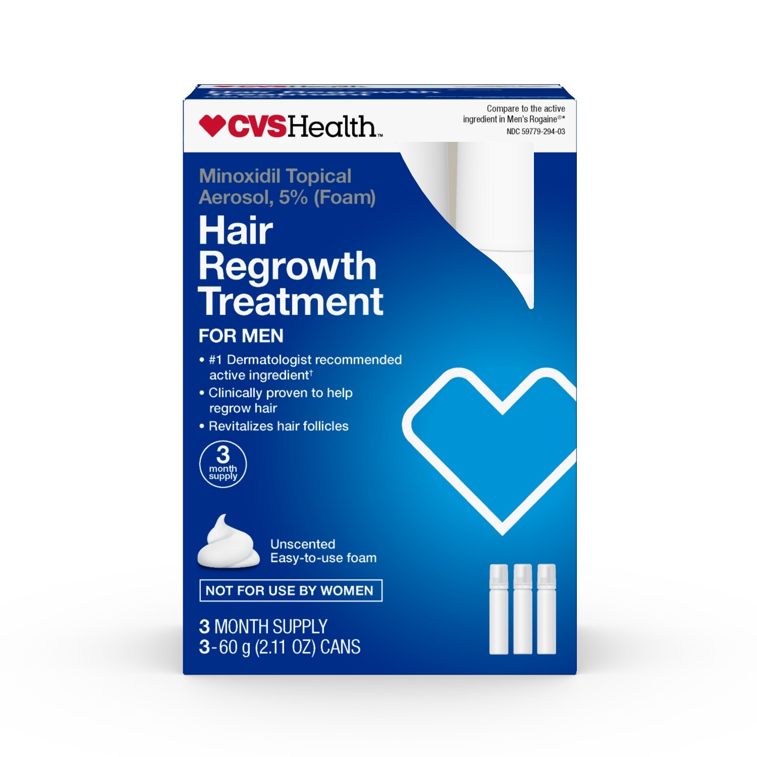 CVS Health Minoxidil Topical Aerosol, 5% (Foam) Hair Regrowth Treatment for Men