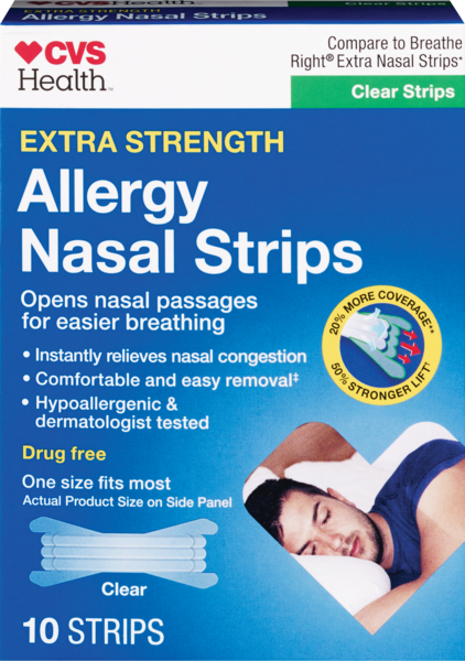 CVS Health Allergy Nasal Strips, Clear, 10 CT