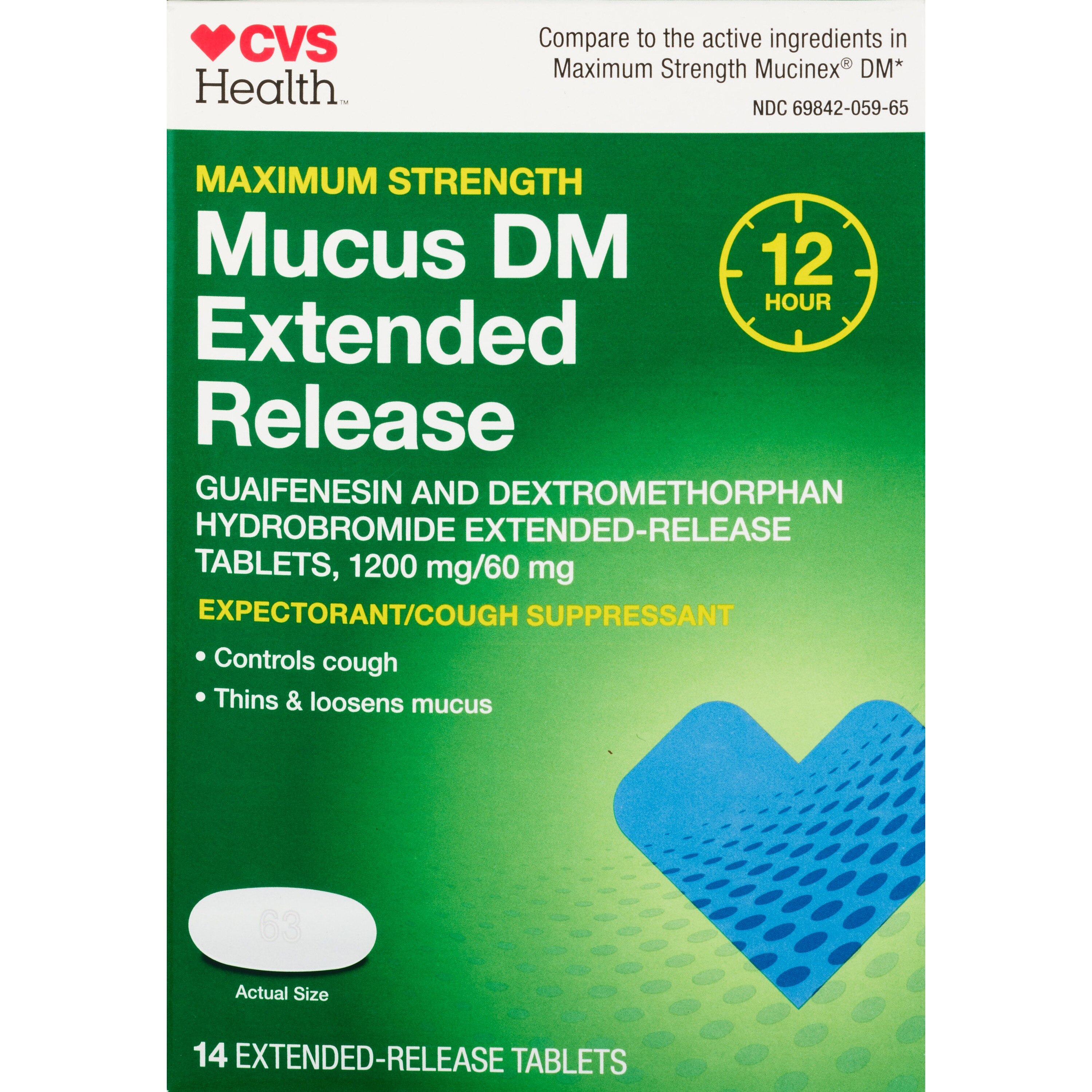 CVS Health 12HR Maximum Strength Mucus DM Extended Release Tablets