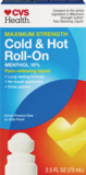 CVS Health Cold & Hot Menthol 16% Roll-On, 2.5 OZ, thumbnail image 1 of 2