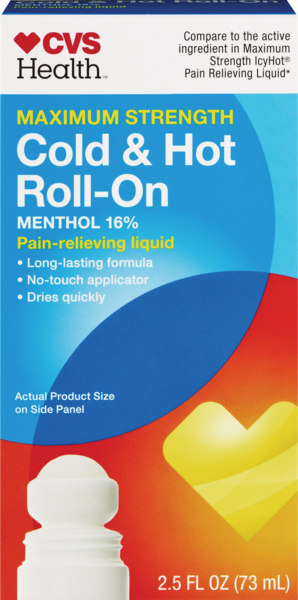 CVS Health Cold & Hot Menthol 16% Roll-On, 2.5 OZ