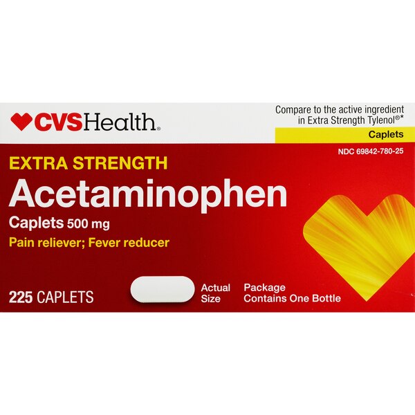 CVS Health Extra Strength Acetaminophen Pain Reliever & Fever Reducer 500 MG Caplets