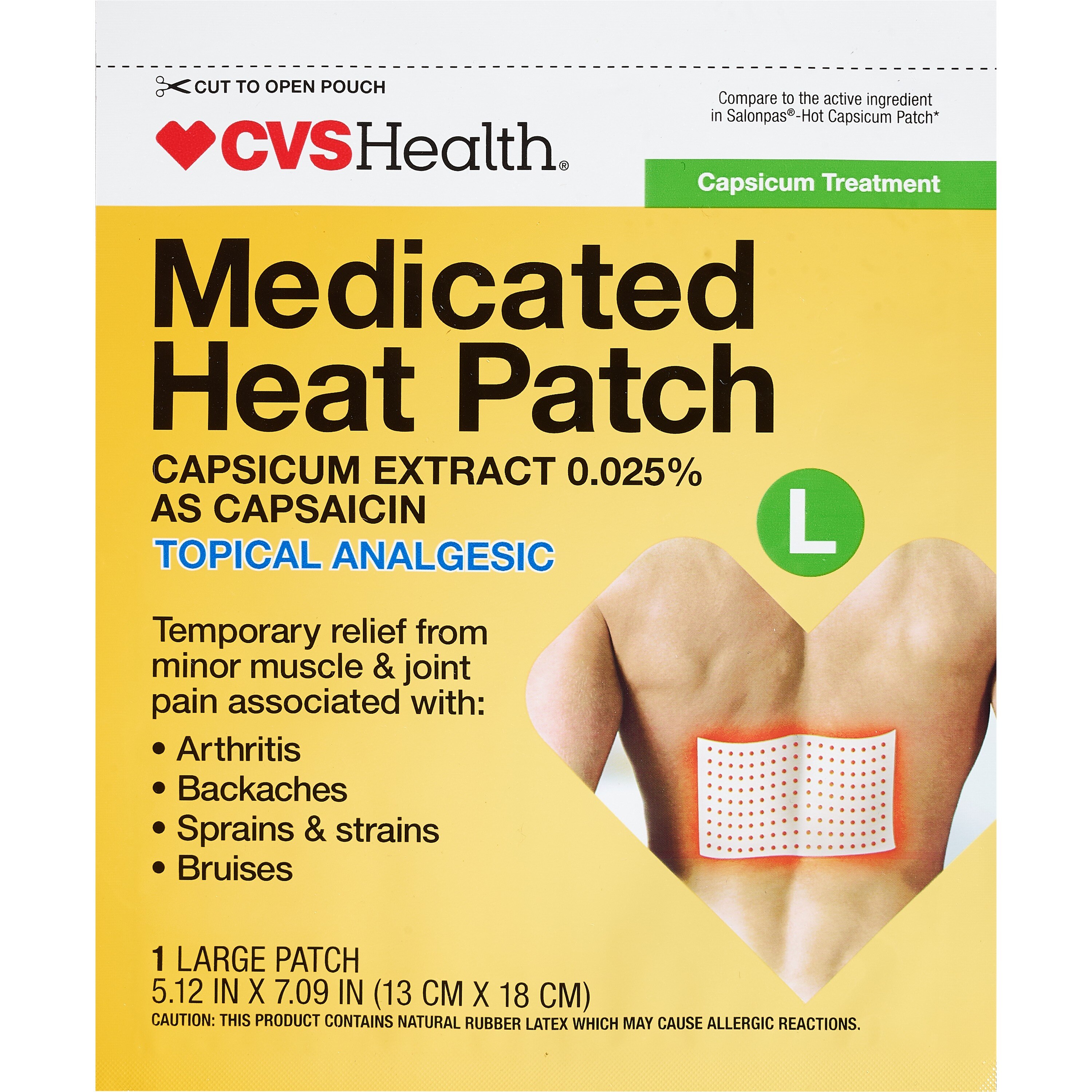 CVS Health Capsicum Treatment Medicated Heat Patch, Large