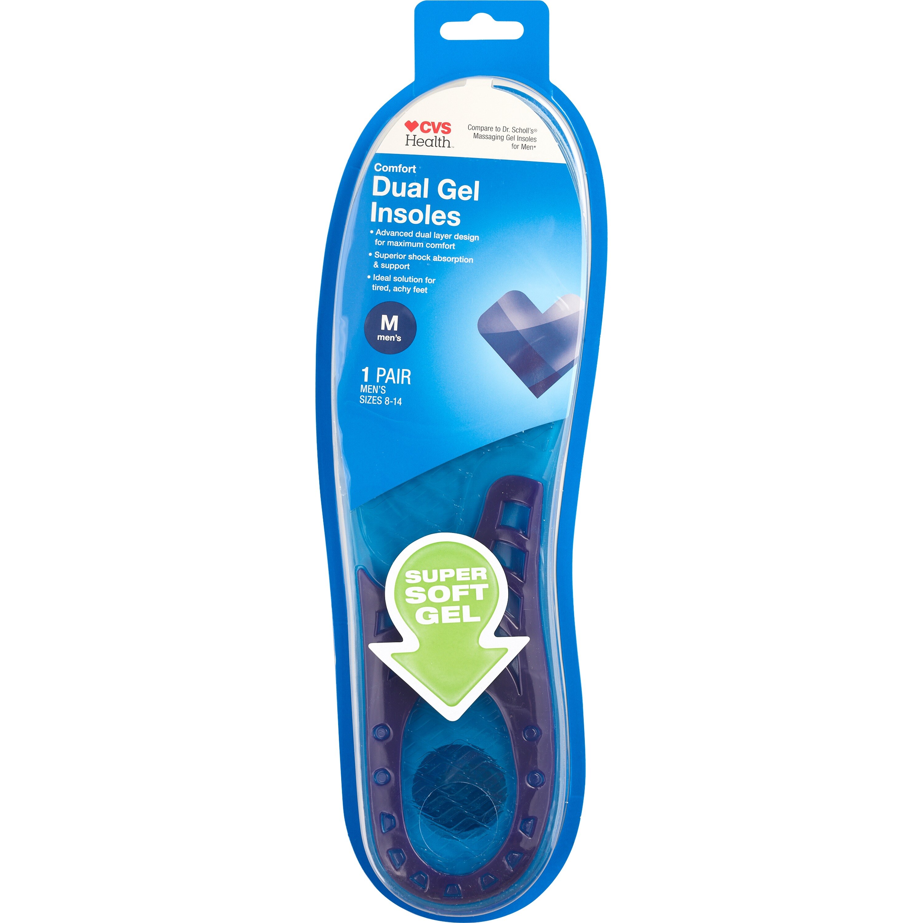 CVS Health Dual Gel Men's Insoles