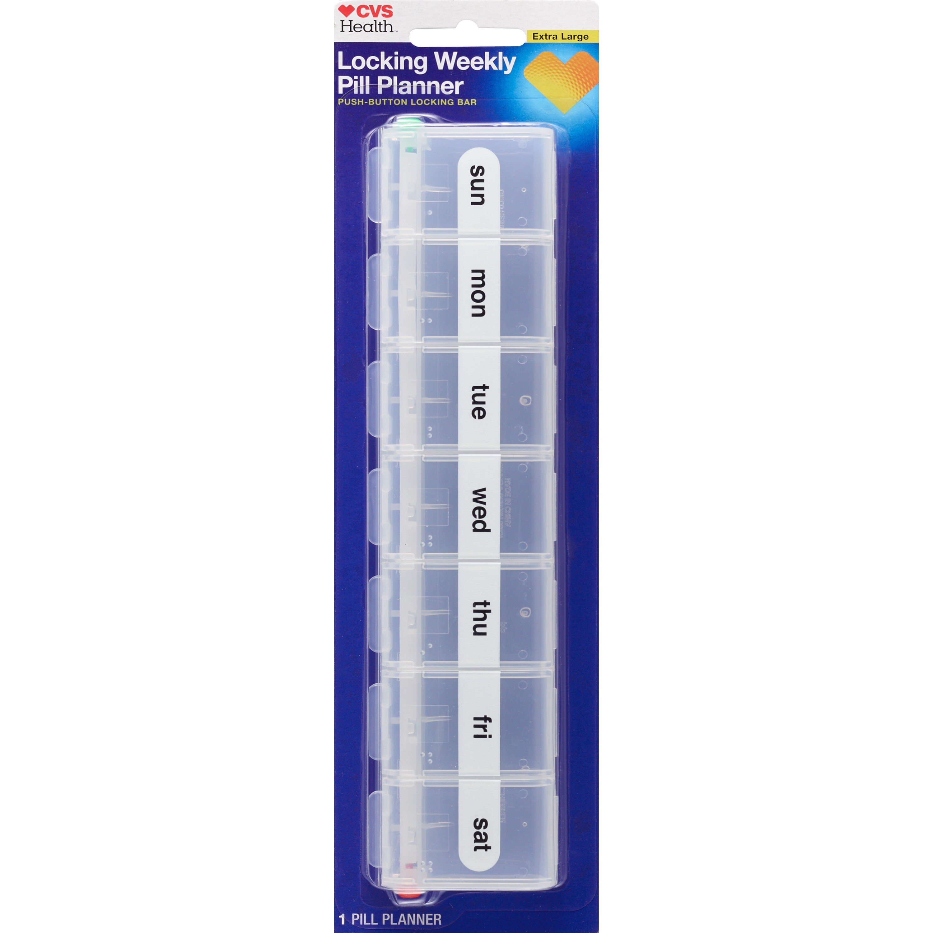 CVS Health Locking Weekly Pill Planner, XL