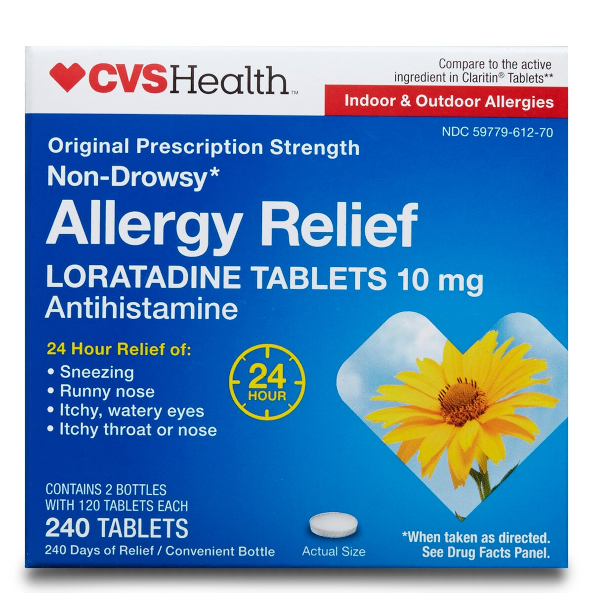 CVS Health 24HR Non Drowsy Allergy Relief Loratadine Tablets