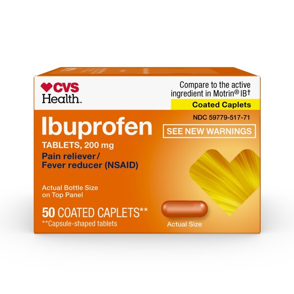 CVS Health Ibuprofen Pain Reliever & Fever Reducer (NSAID) 200 MG Caplets