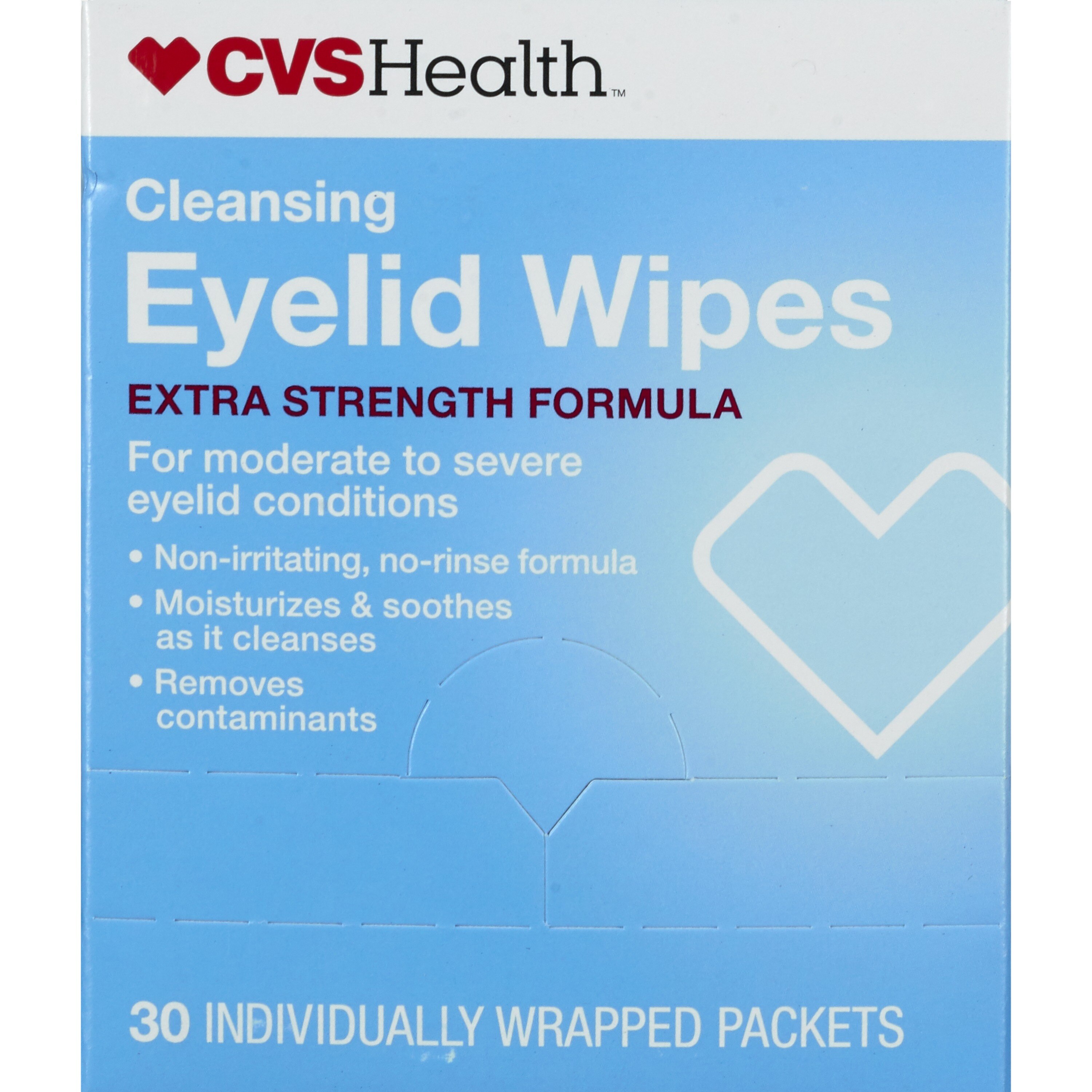 CVS Health No Rinse Eyelid Wipes-Extra Strength, 30CT