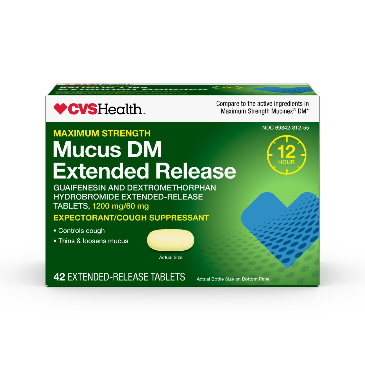 CVS Health 12HR Maximum Strength Mucus DM Extended Release Tablets