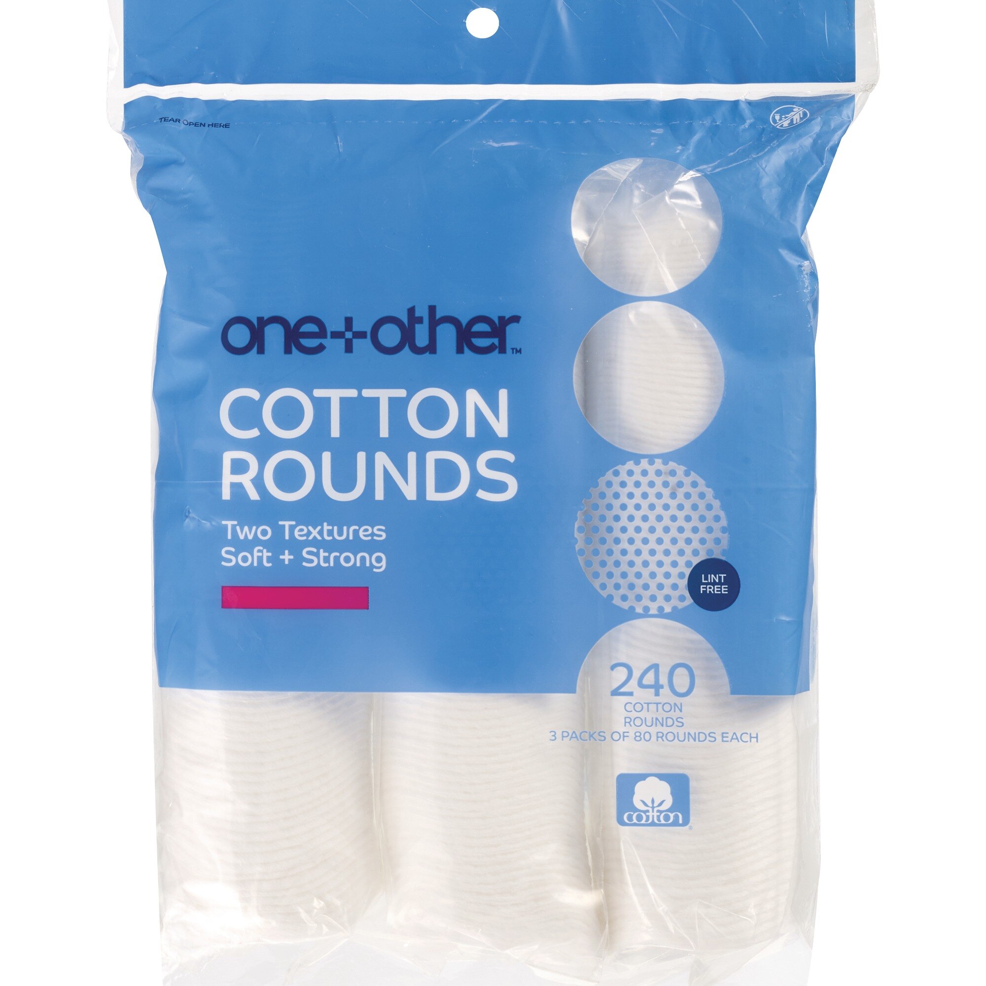 one+other Premium Cotton Rounds Soft & Strong, 240CT