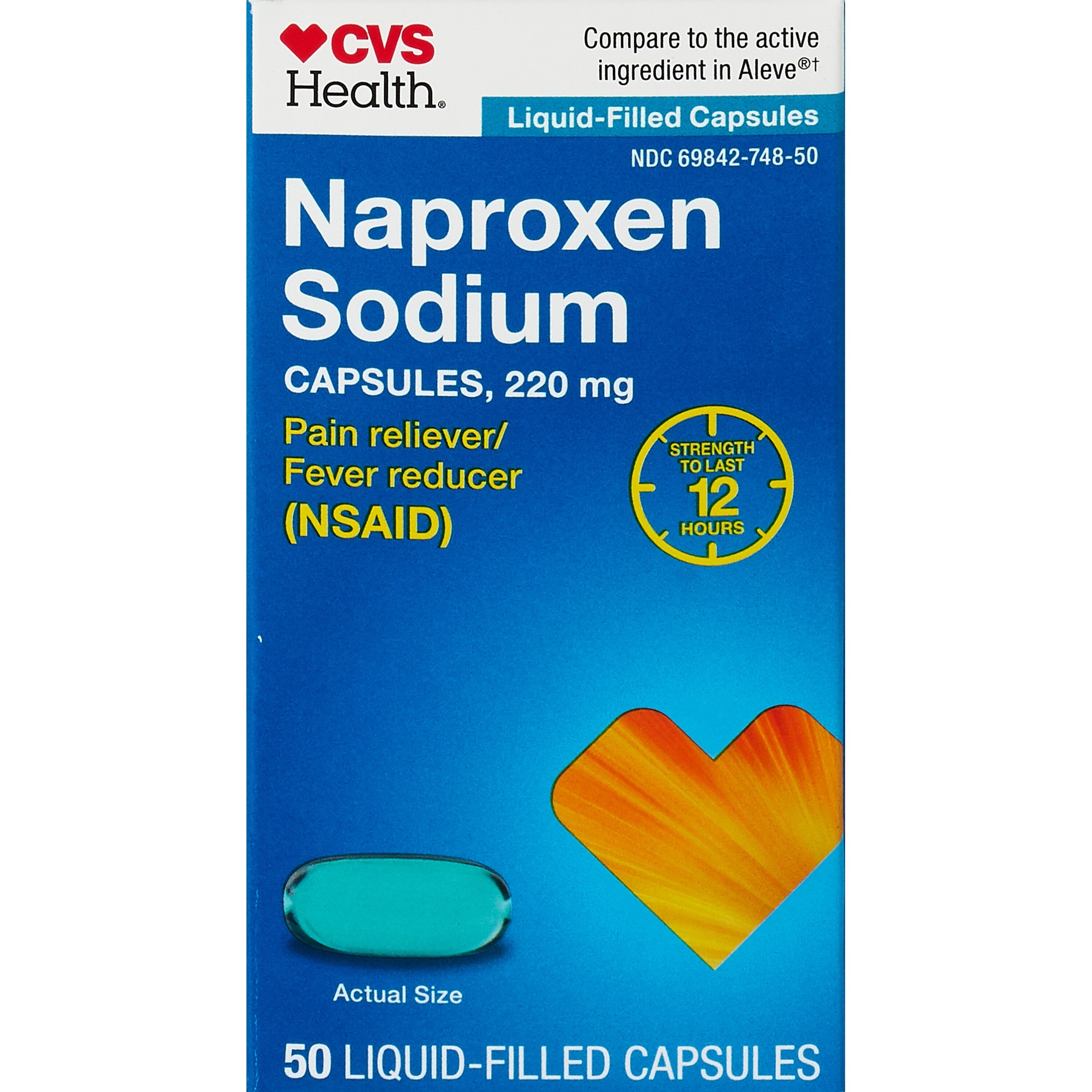 CVS Health Naproxen Sodium 220 MG Liquidid-Filled Capsules