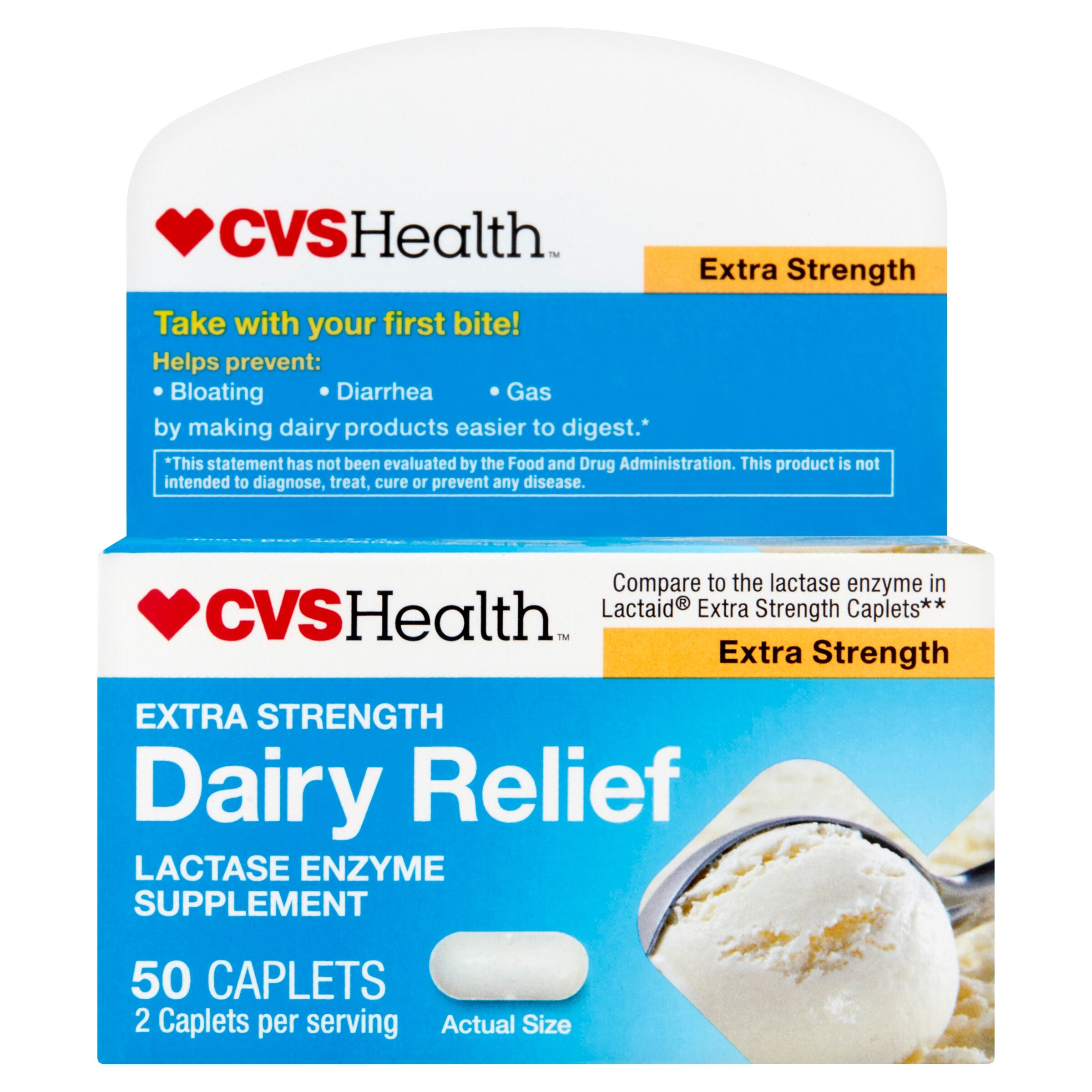 CVS Health Dairy Relief Caplets Extra Strength