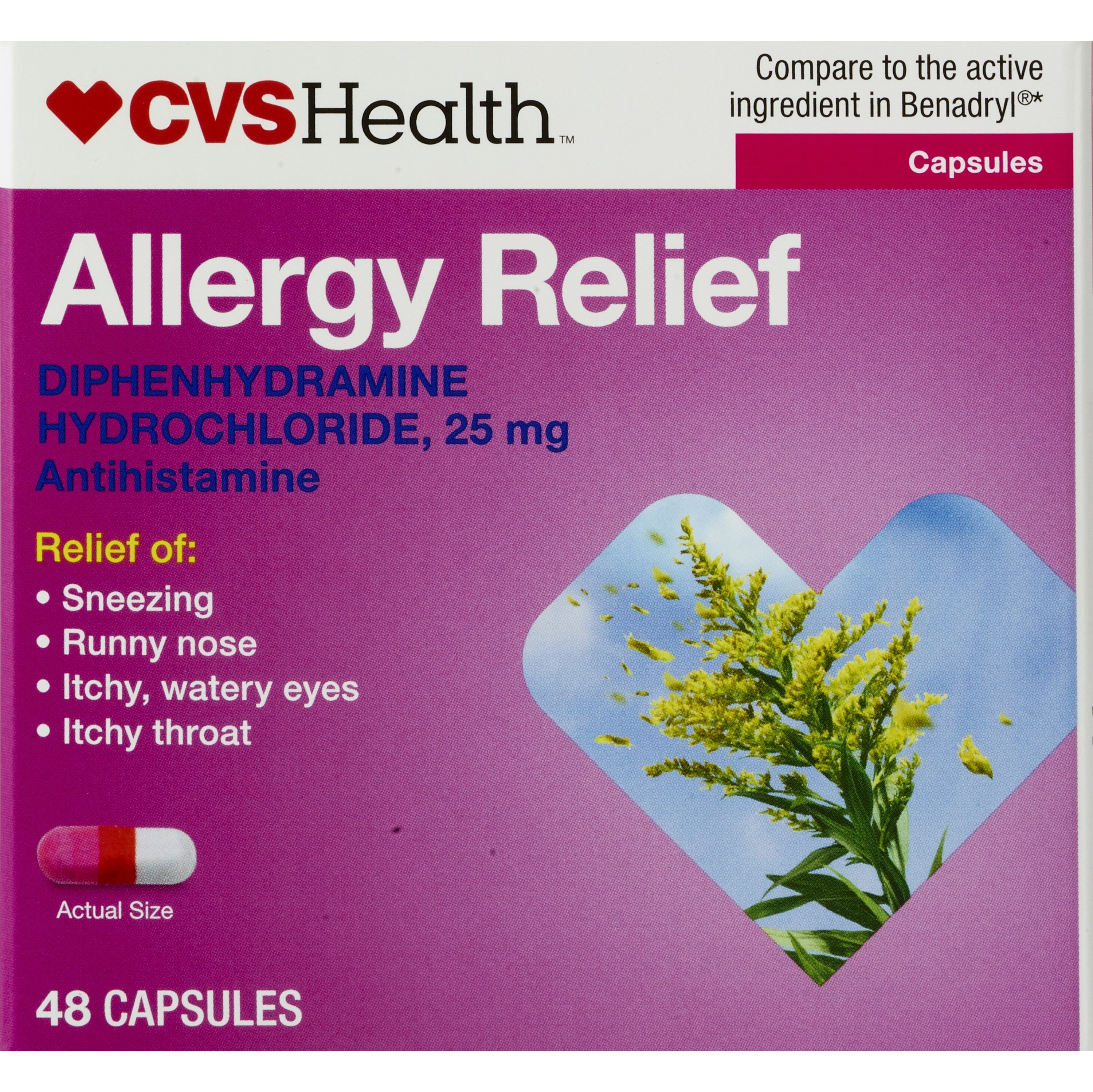 CVS Health Allergy Relief Diphenhydramine Capsules