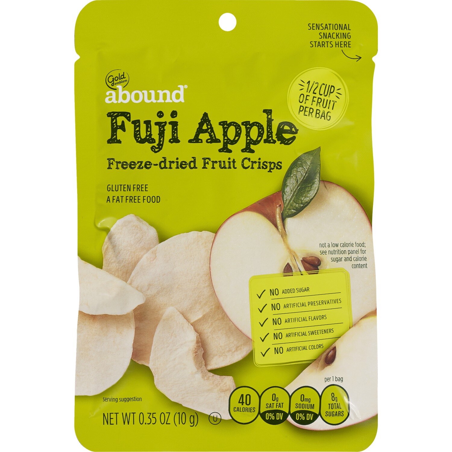 Gold Emblem Abound Fuji Apple Freeze-Dried Fruit Crisps, 0.35 oz