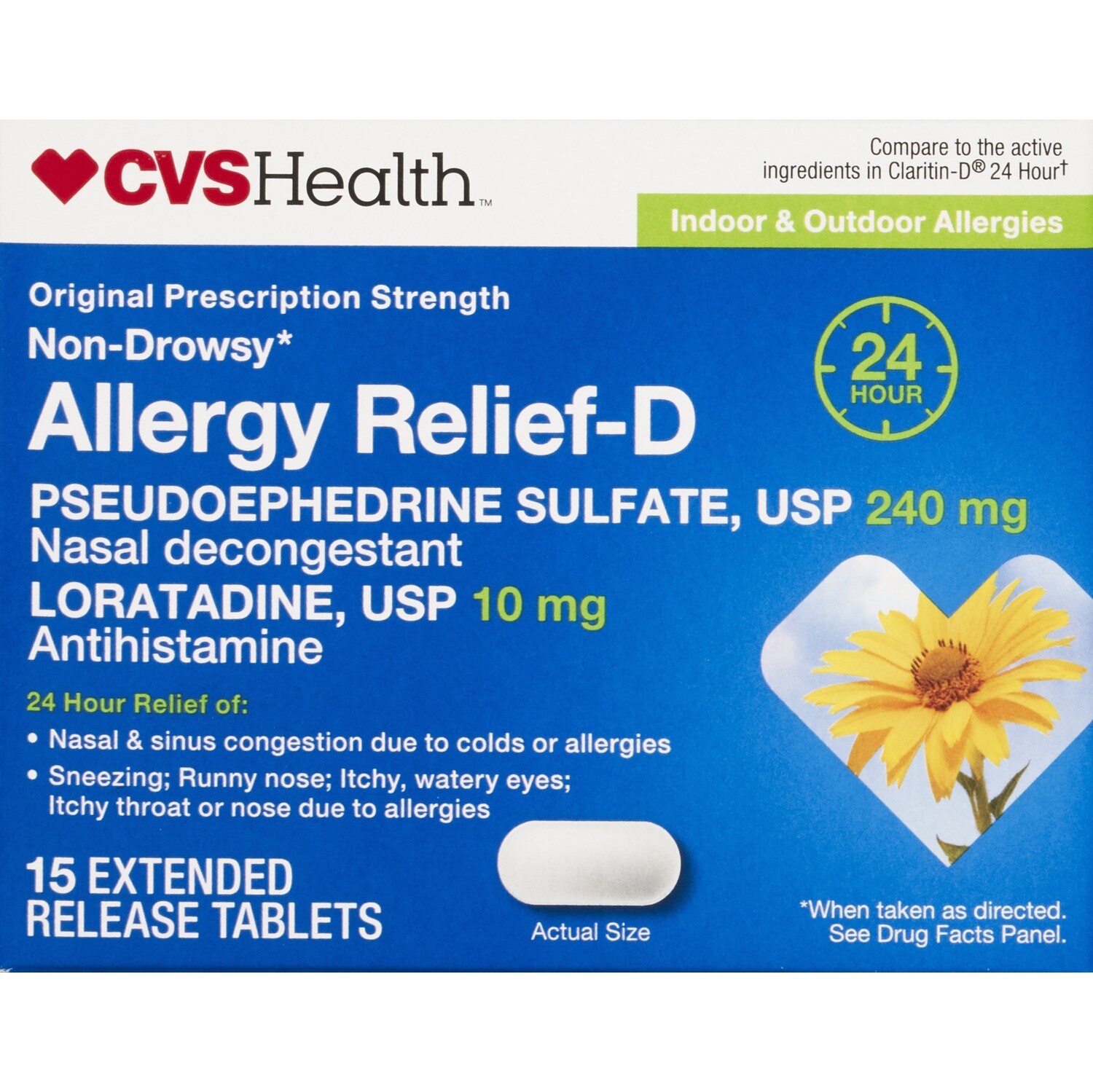 CVS Health Original Prescription Strength Non-Drowsy Allergy Relief-D Tablets