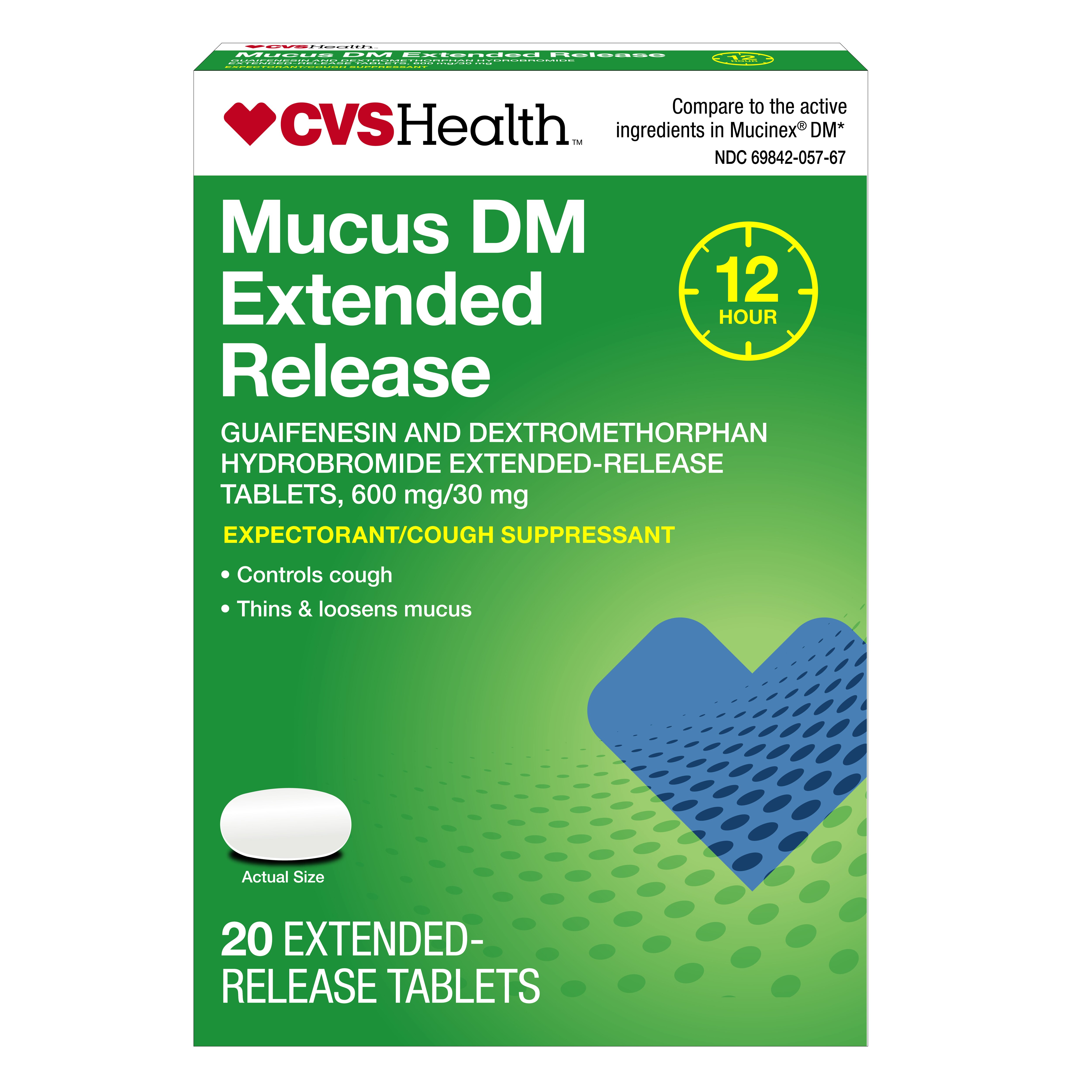 CVS Health 12HR Mucus DM Extended Release Cough Tablets