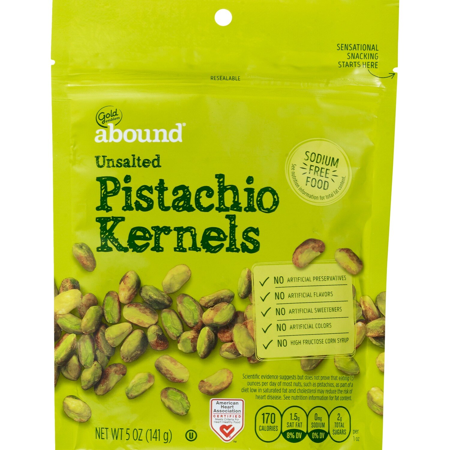 Gold Emblem Abound Unsalted Pistachio Kernels, 5 oz