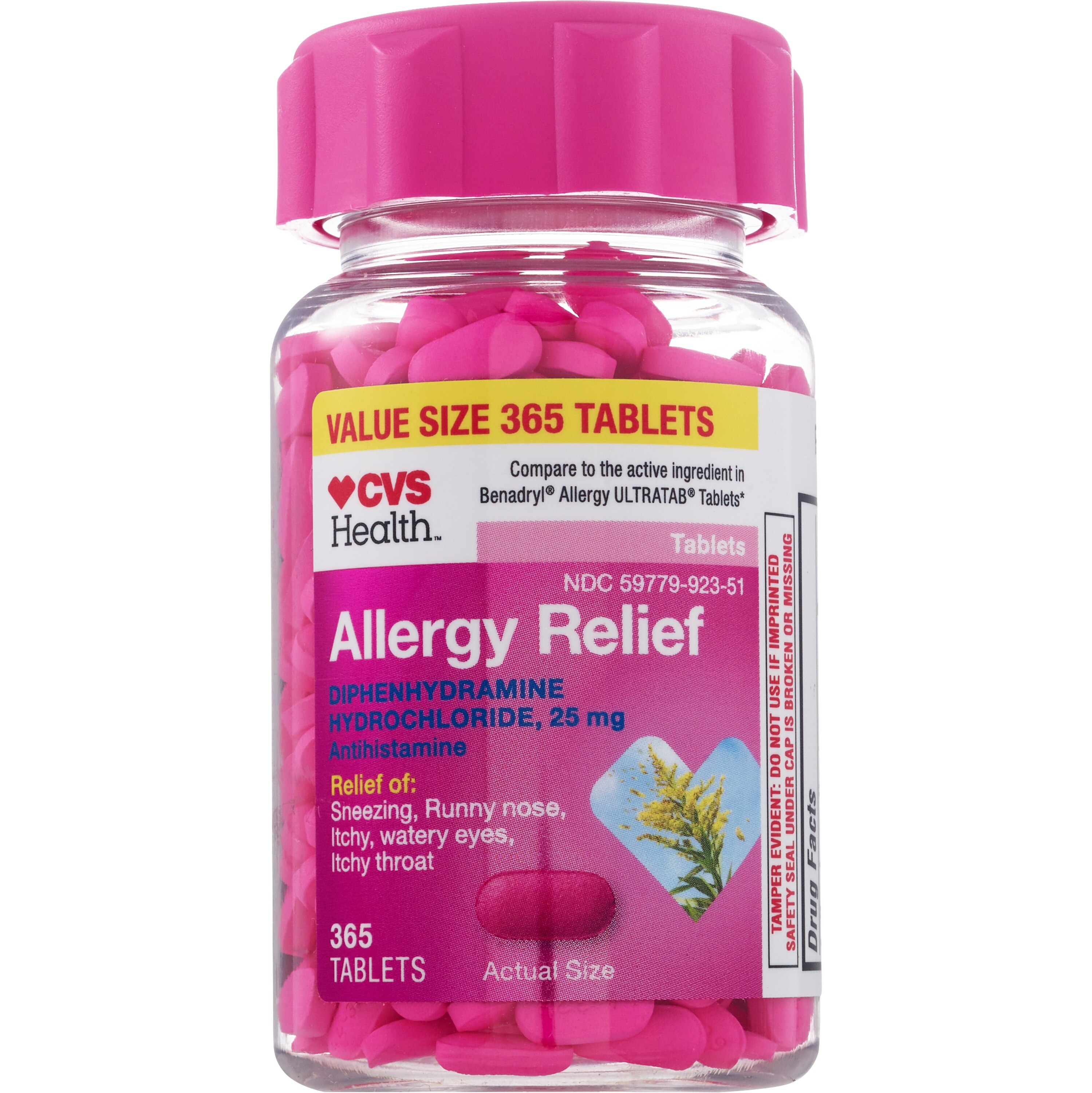 CVS Health Allergy Relief Diphenhydramine Tablets, 24 CT