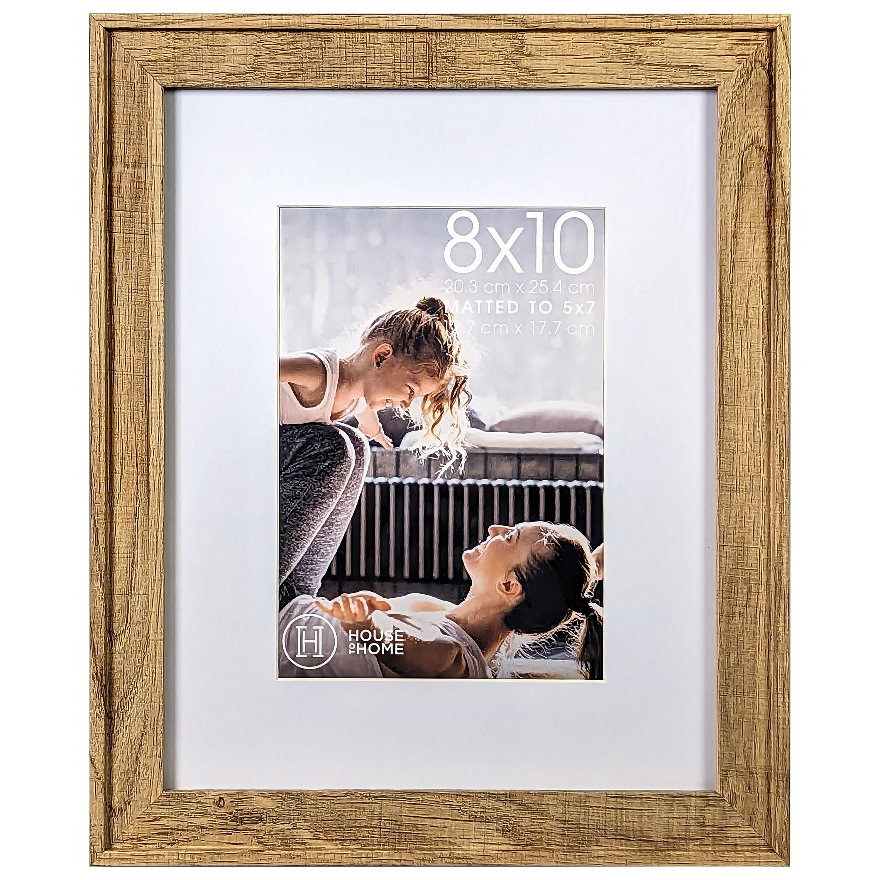 House to Home Natural Wood Tone Picture Frame, 8x10 matted to 5x7