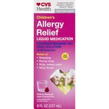 CVS Health Children's Allergy Relief Liquid Dye Free Diphenhydramine HCl Oral Antihistamine, Cherry, 8 OZ, thumbnail image 1 of 7