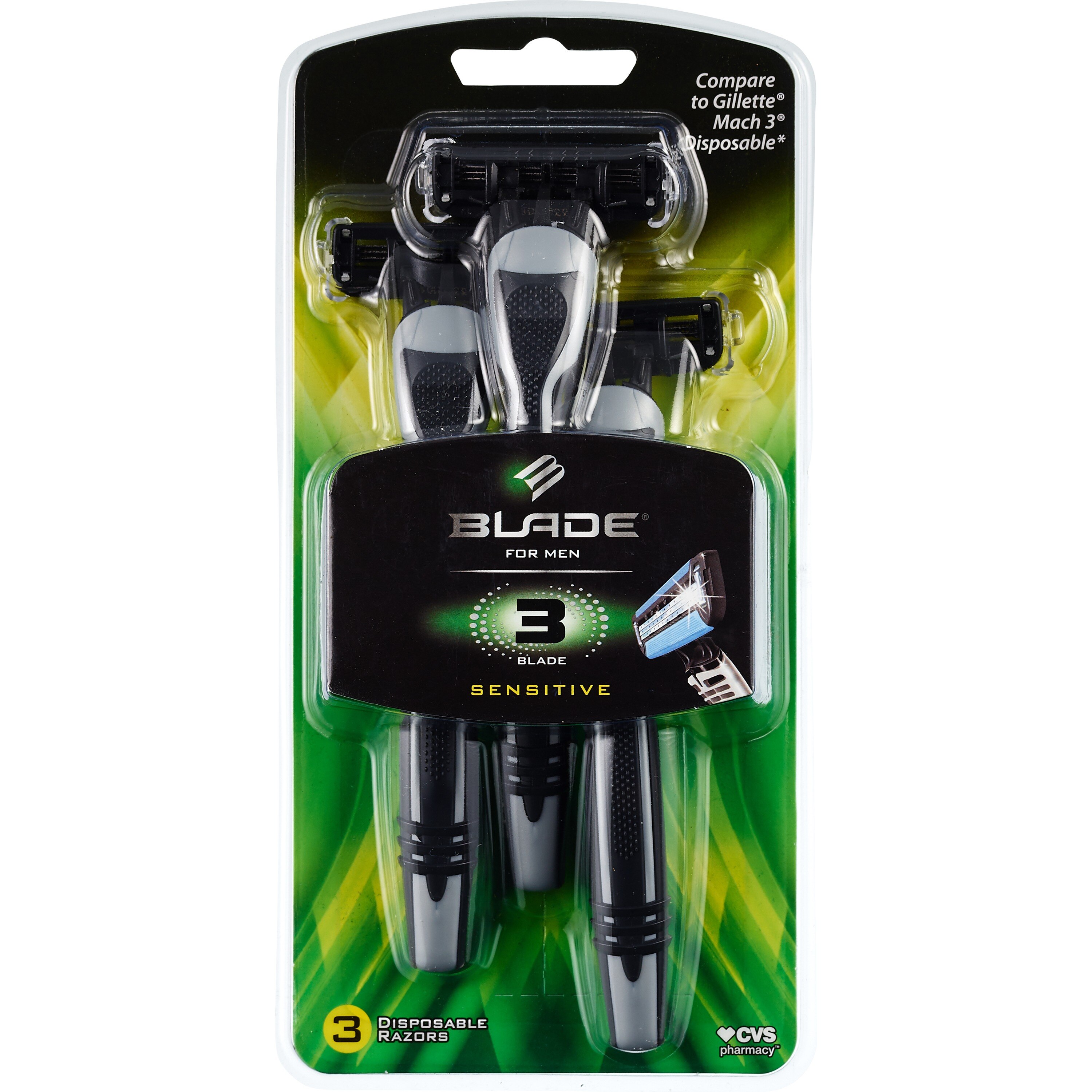 Blade Men's 3-Blade Sensitive Disposable Razors