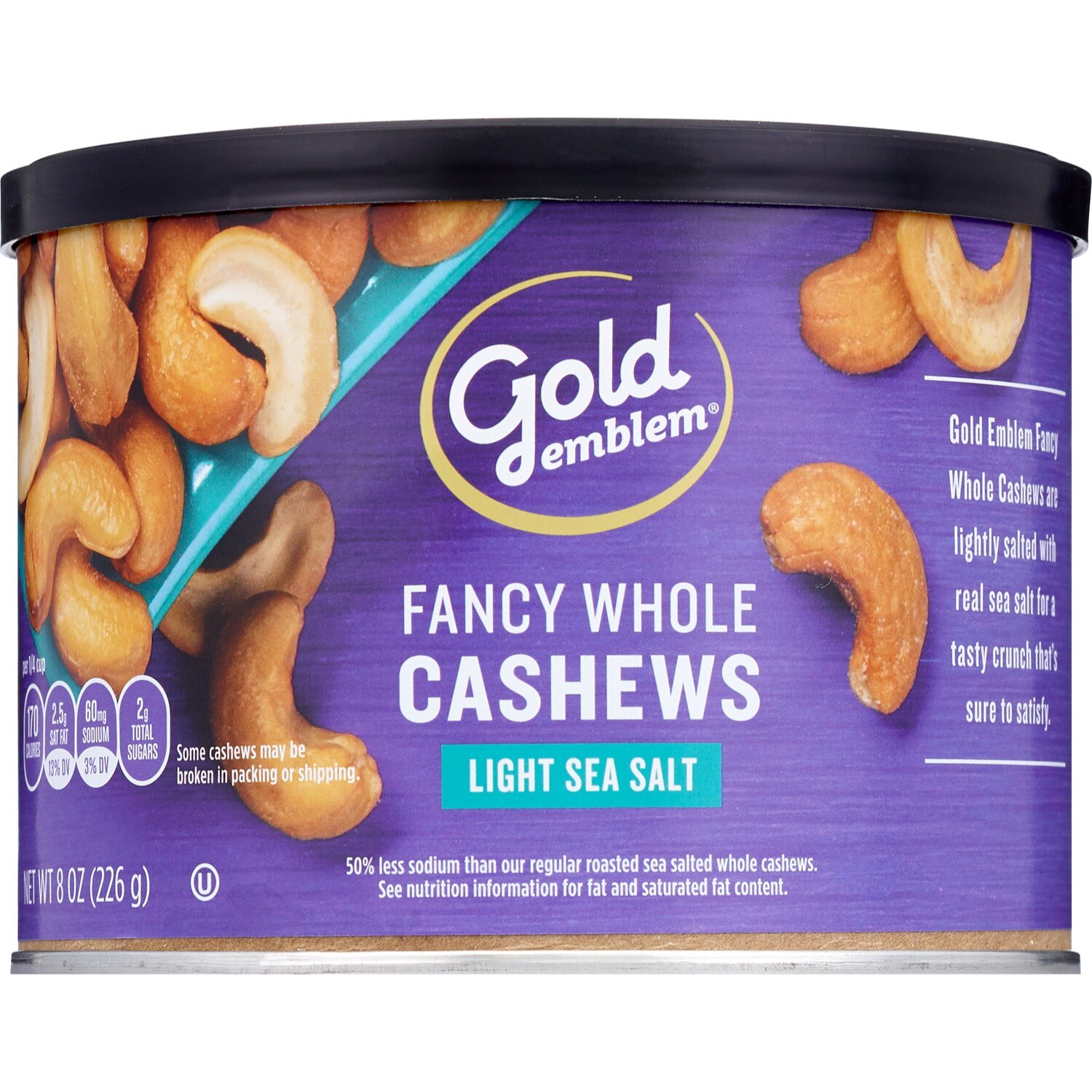 Gold Emblem Fancy Whole Cashews, Lightly Salted