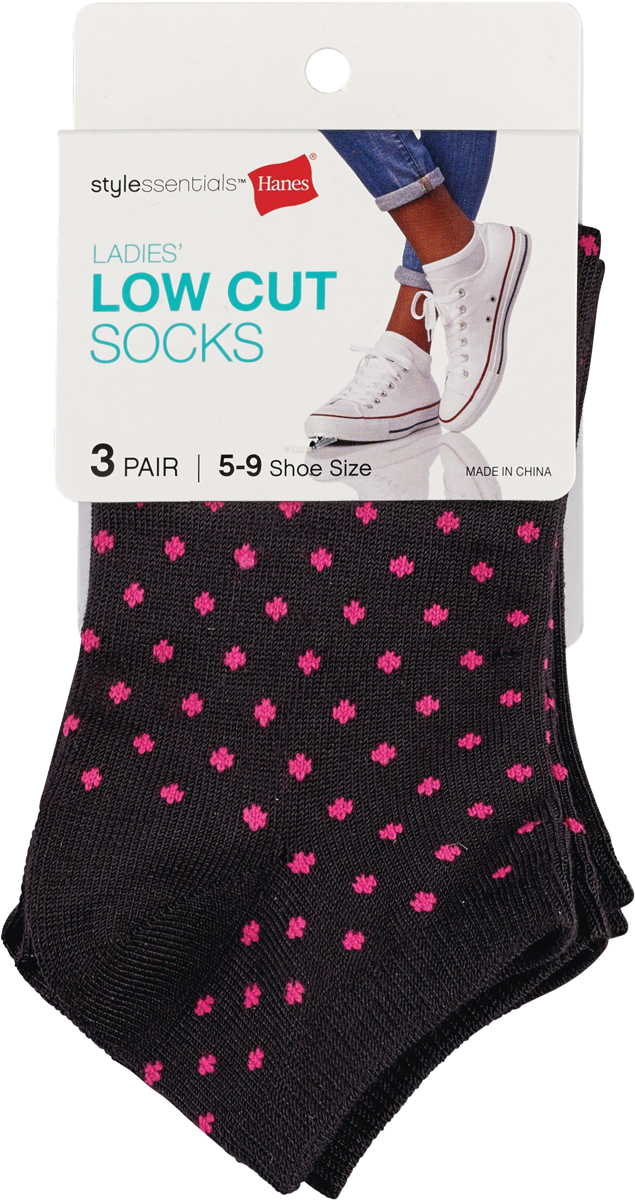 Style Essentials by Hanes Ladies' Low Cut Socks 3 Pairs, Size 5-9