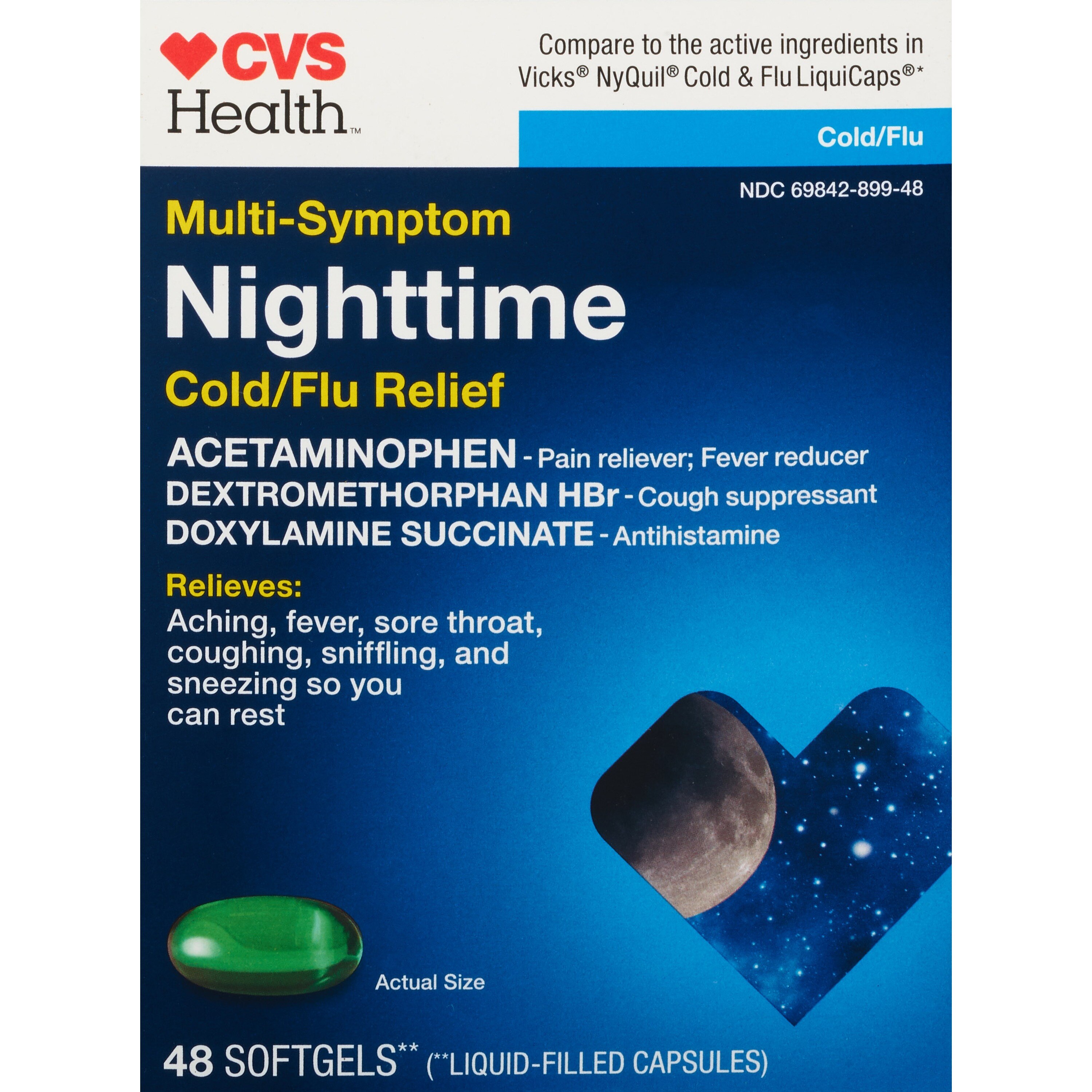 CVS Health Multi-Symptom Nighttime Cold/Flu Relief Softgels