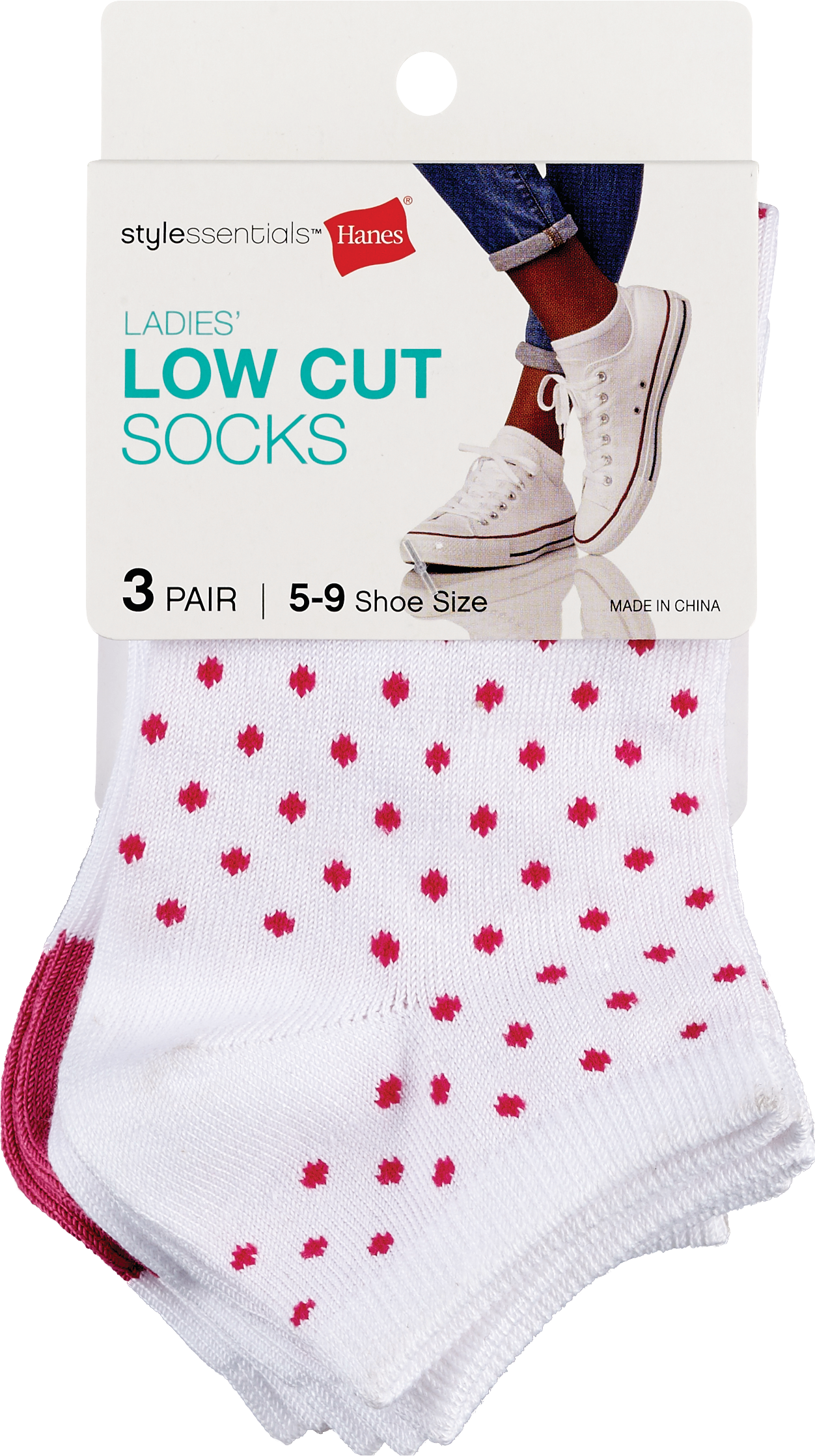 Style Essentials by Hanes Ladies' Low Cut Socks 3 Pairs, Size 5-9