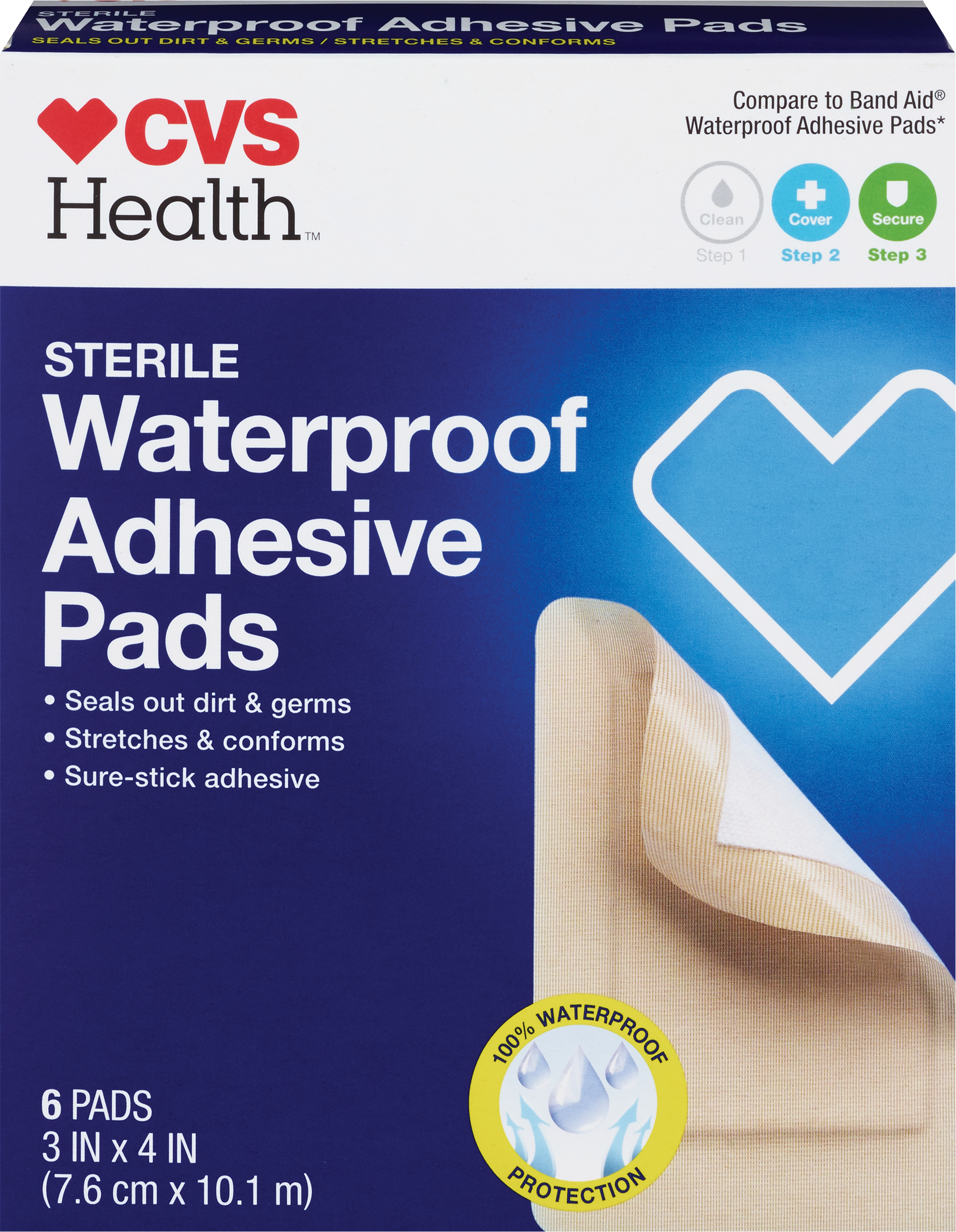 CVS Health Sterile Waterproof Adhesive Pads