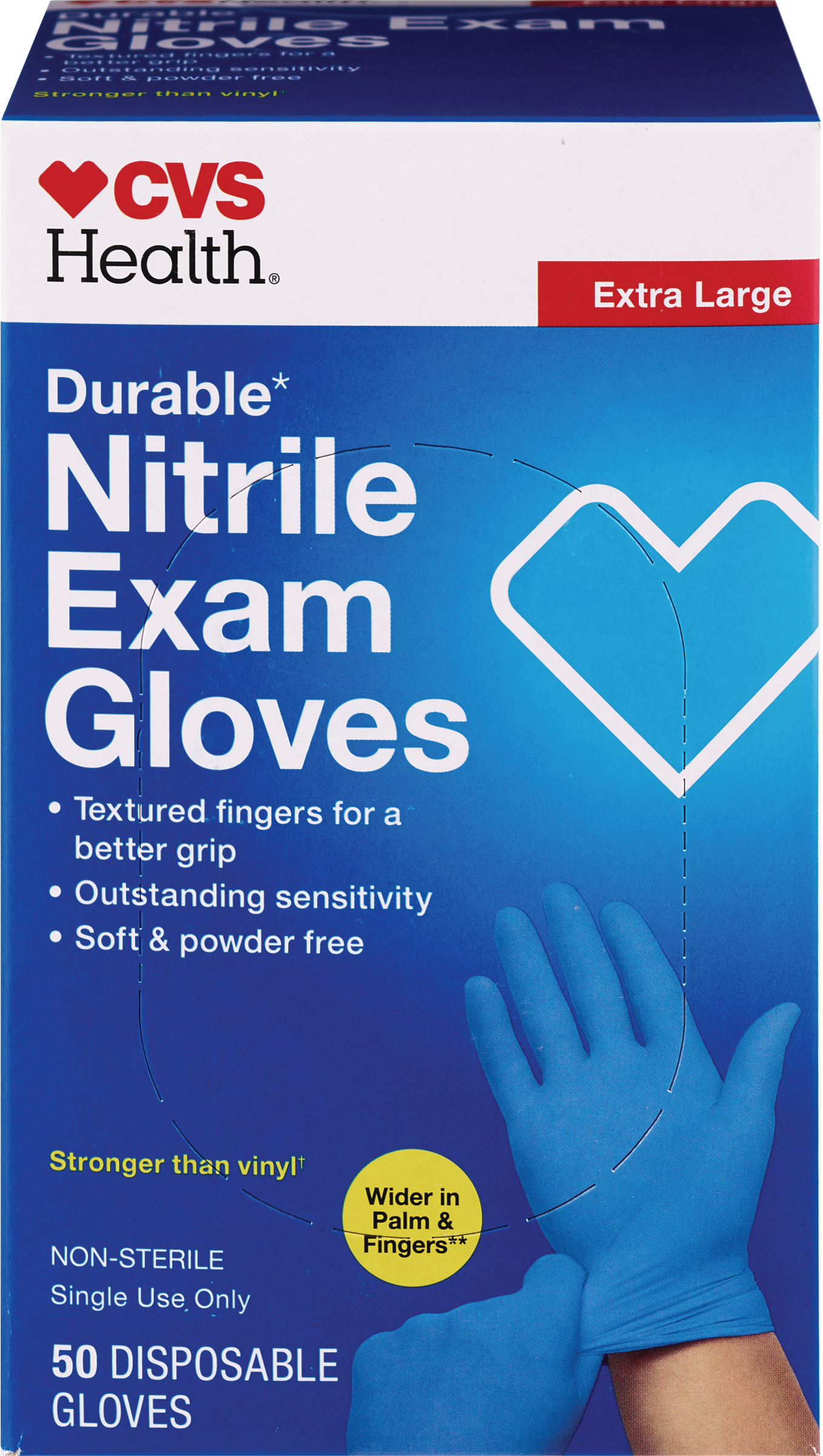 CVS Health Durable Nitrile Exam Gloves, 50 CT