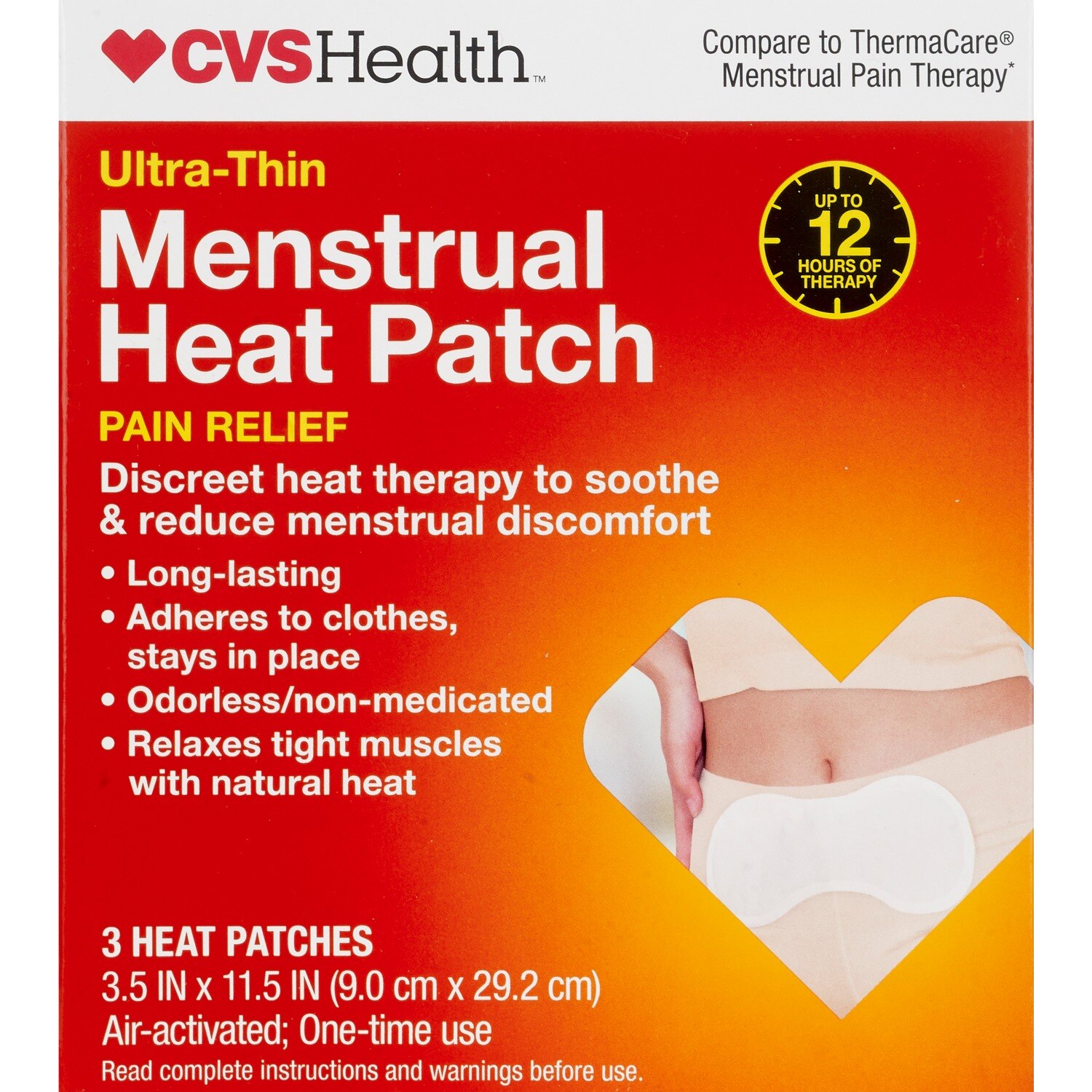 CVS Health Ultra-Thin Menstrual Heat Patch, 3 CT