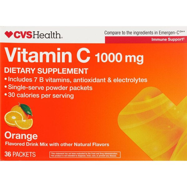 CVS Health Vitamin C 1000mg Dietary Supplement, Orange, 36 CT