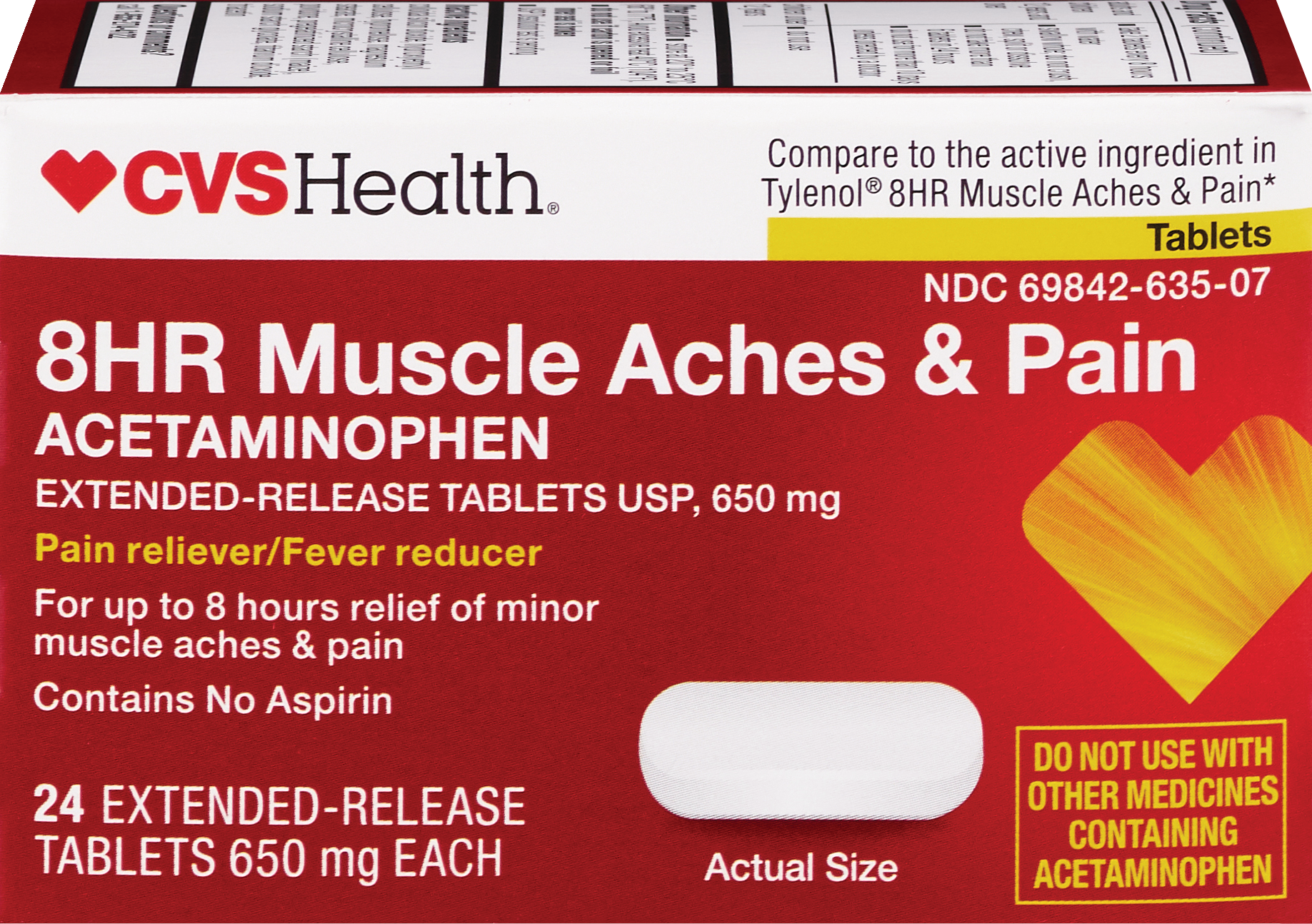 CVS Health 8HR Muscle Aches & Pain Acetaminophen 650 MG Tablets