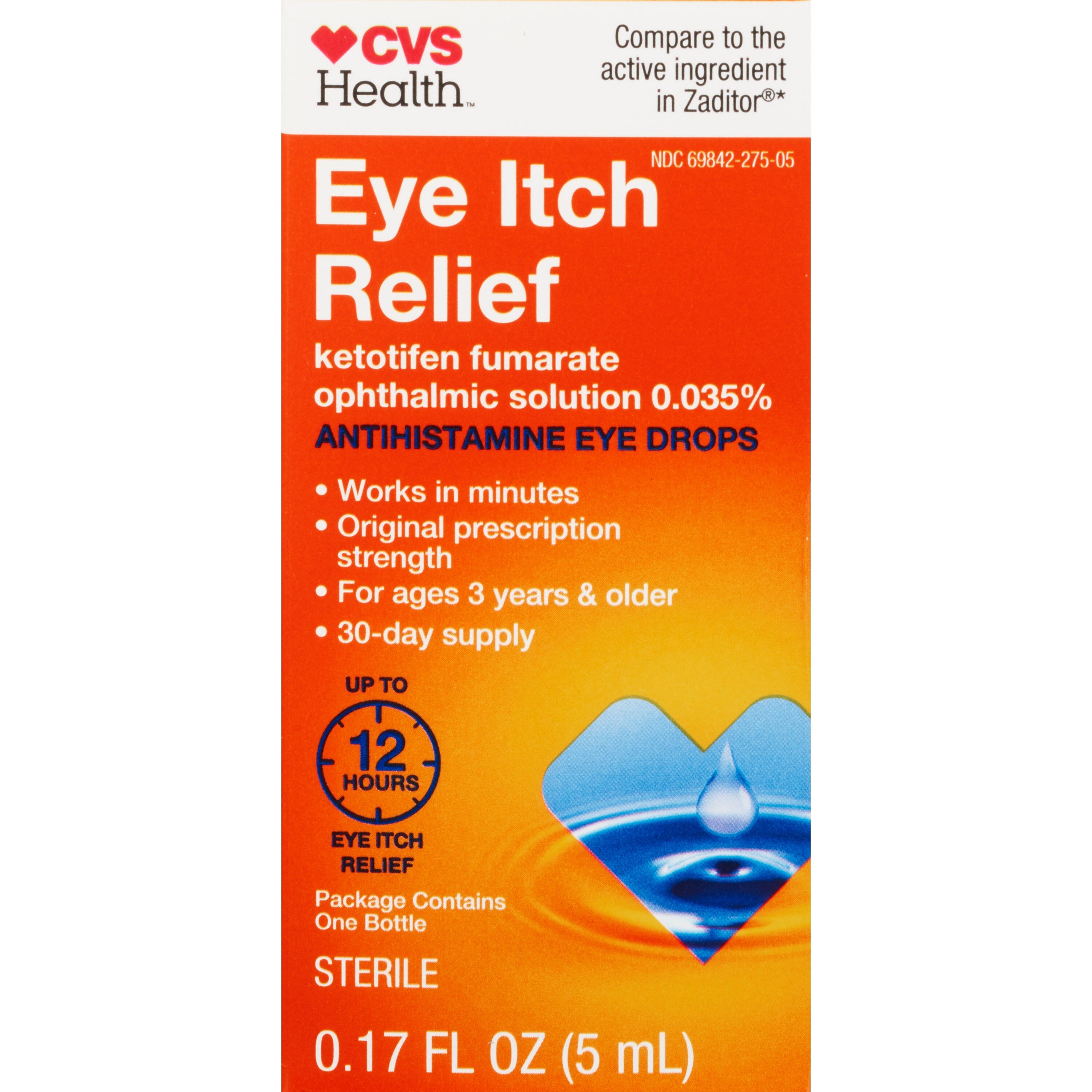 CVS Health Eye Itch Relief Antihistamine Eye Drops, 1 Pack