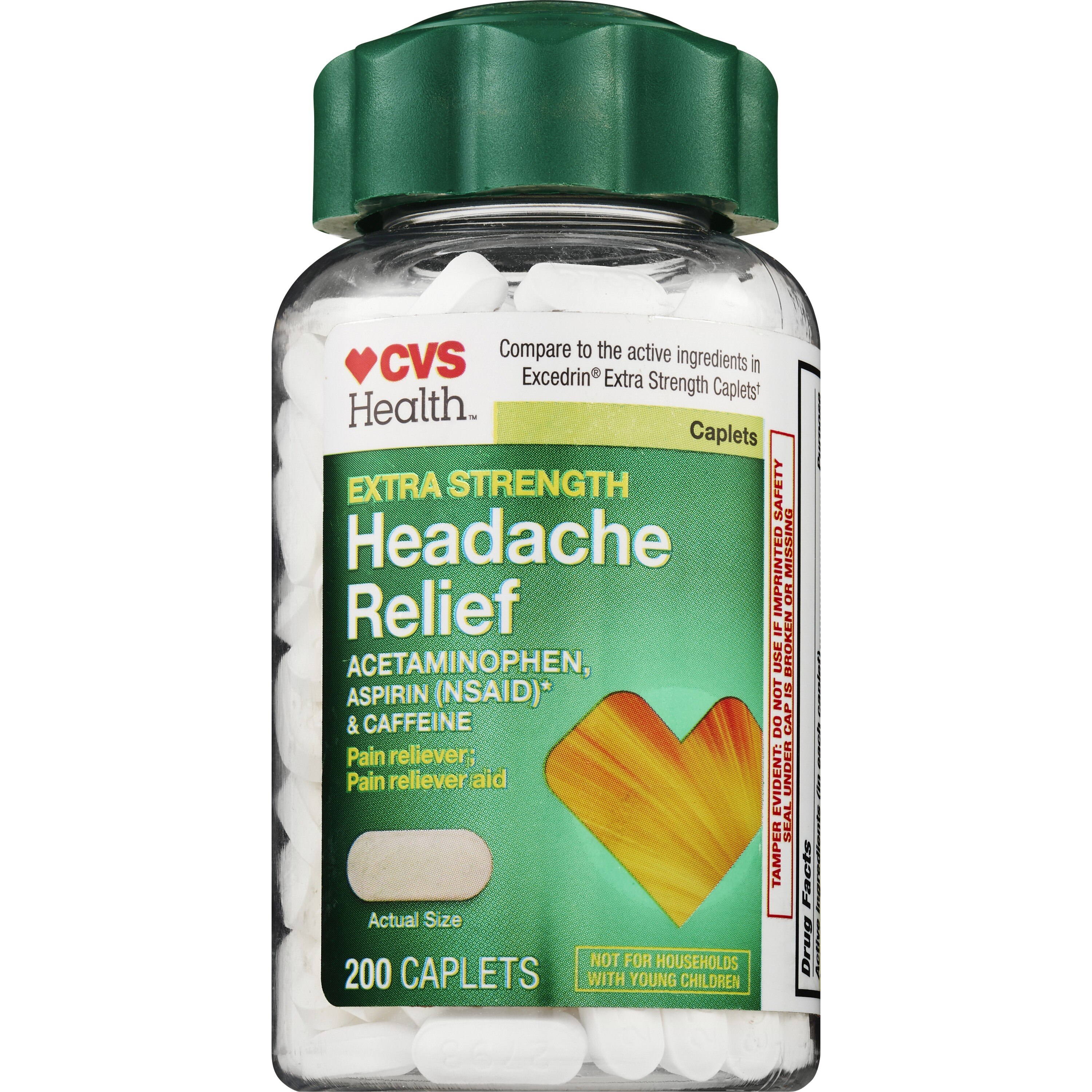 CVS Health Extra Strength Headache Relief Acetaminophen, Aspirin (NSAID) & Caffeine Caplets