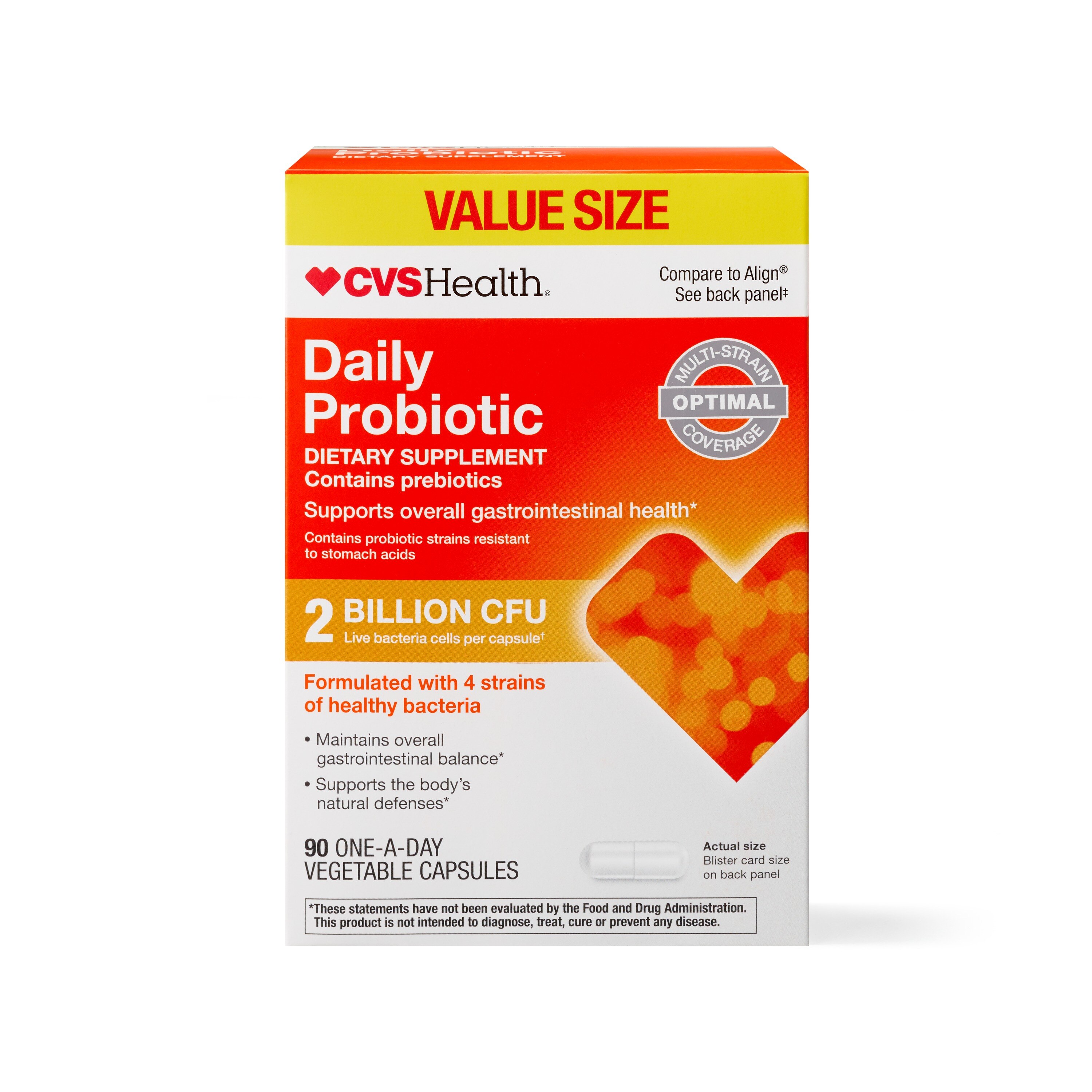 CVS Health Daily Probiotic 2 Billion CFU Capsules