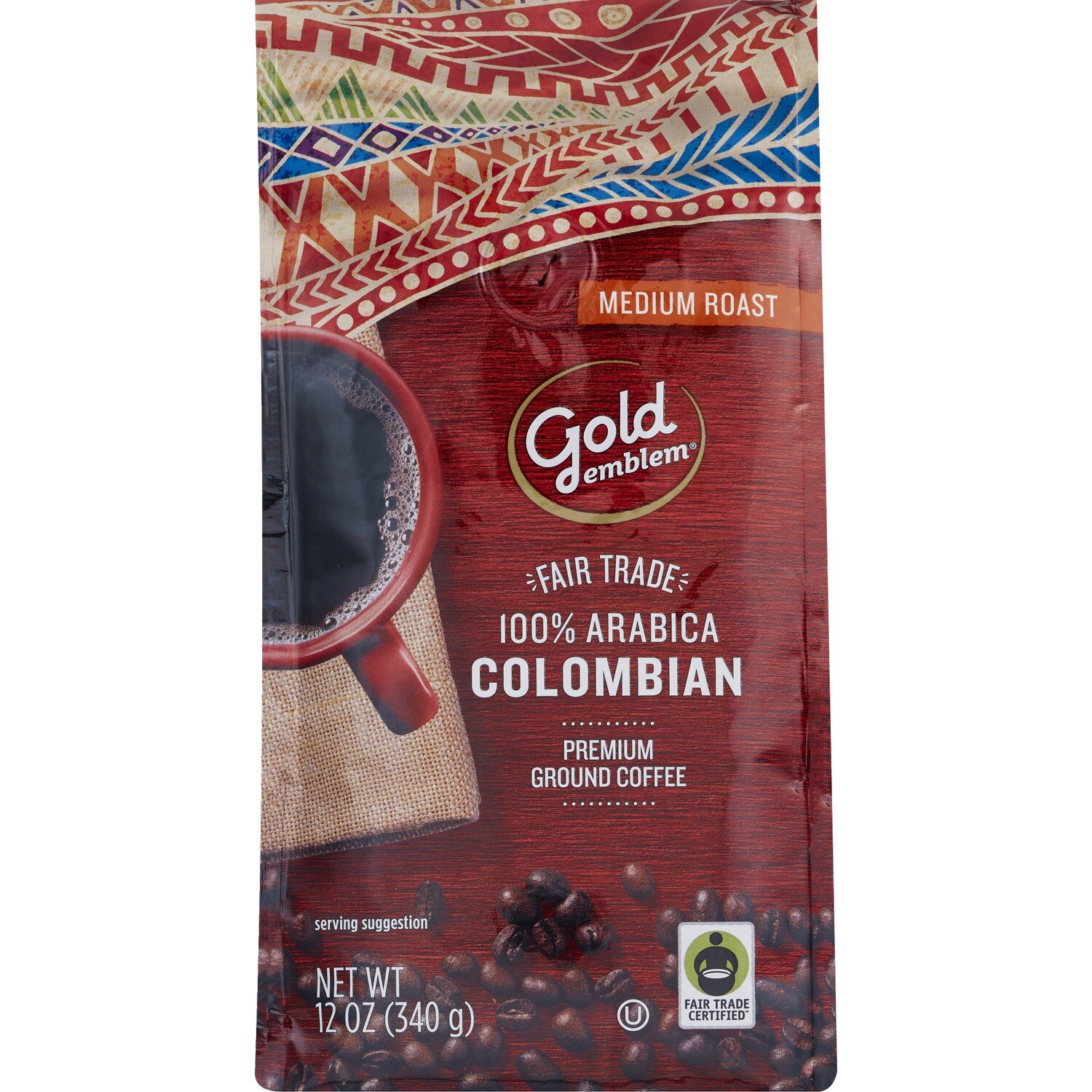 Gold Emblem Fair Trade Colombian Premium Ground Coffee, 12 oz