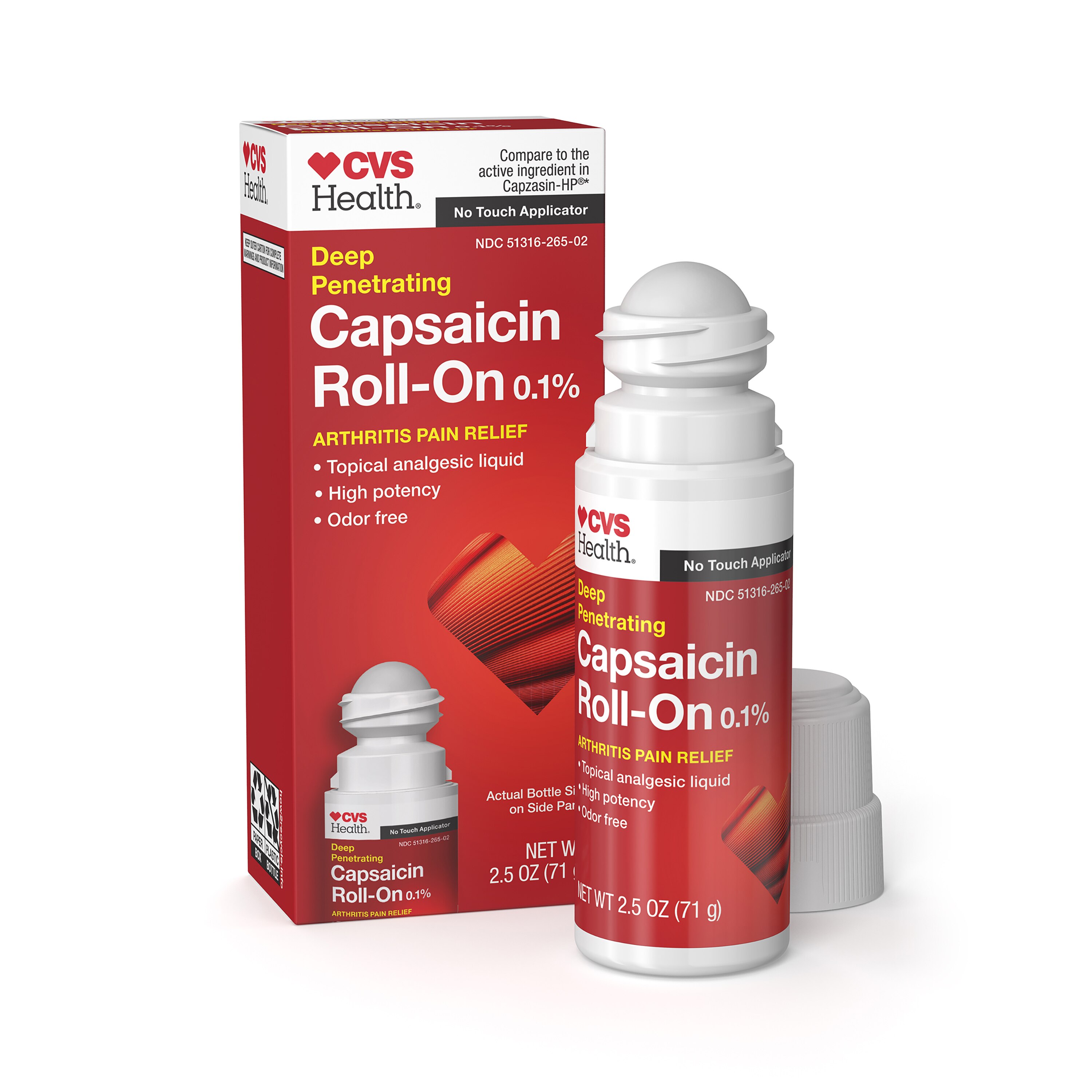 CVS Health Capsaicin Arthritis Pain Relief Roll-On, 2.5 OZ