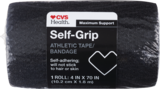 CVS Health Maximum Strength Self-Grip Athletic Tape, Black, 4in. x 70in., thumbnail image 1 of 2