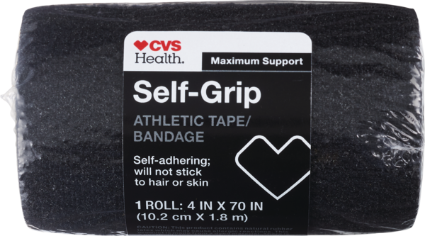 CVS Health Maximum Strength Self-Grip Athletic Tape, Black, 4in. x 70in.