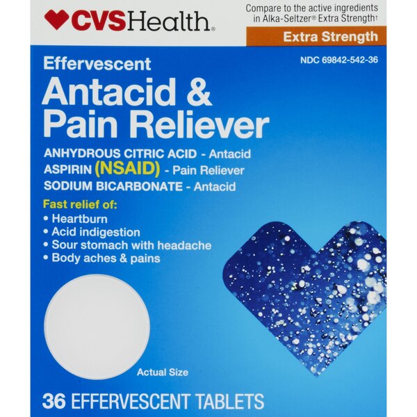 CVS Health Effervescent Antacid & Pain Reliever, 36 CT